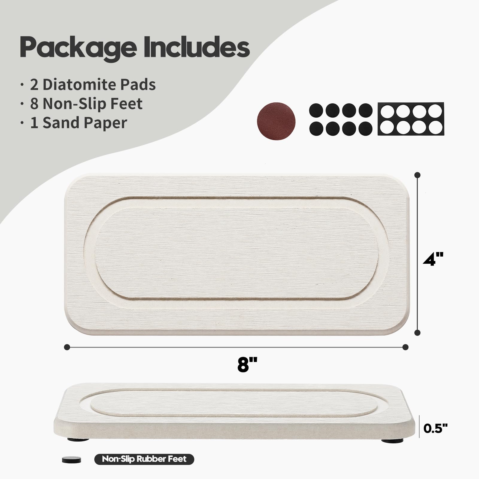 2Pack Diatomite Stone Sink Tray (2 Count)