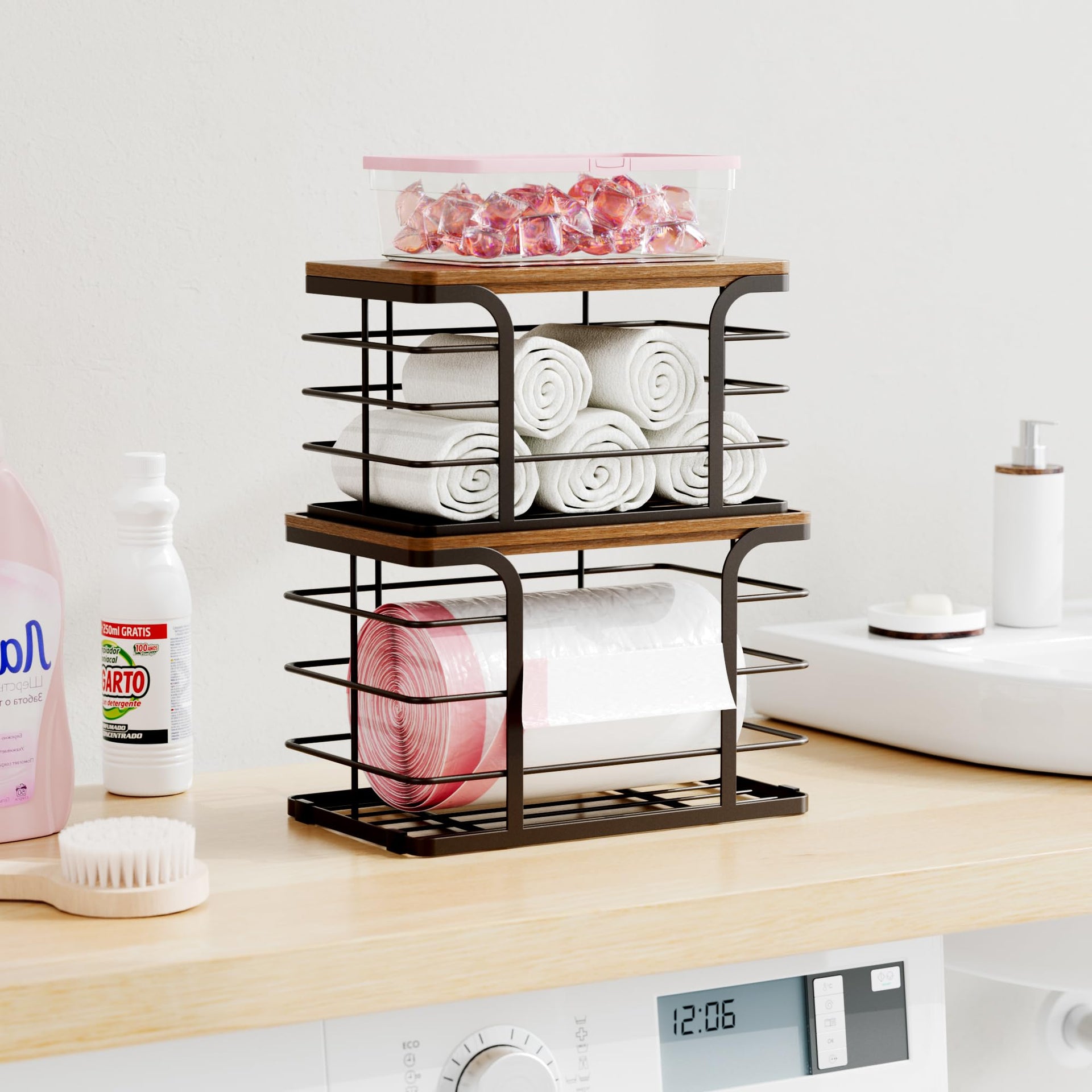 2 Pack Storage Stackable Kitchen Laundry Pantry Organizers (2 Count)