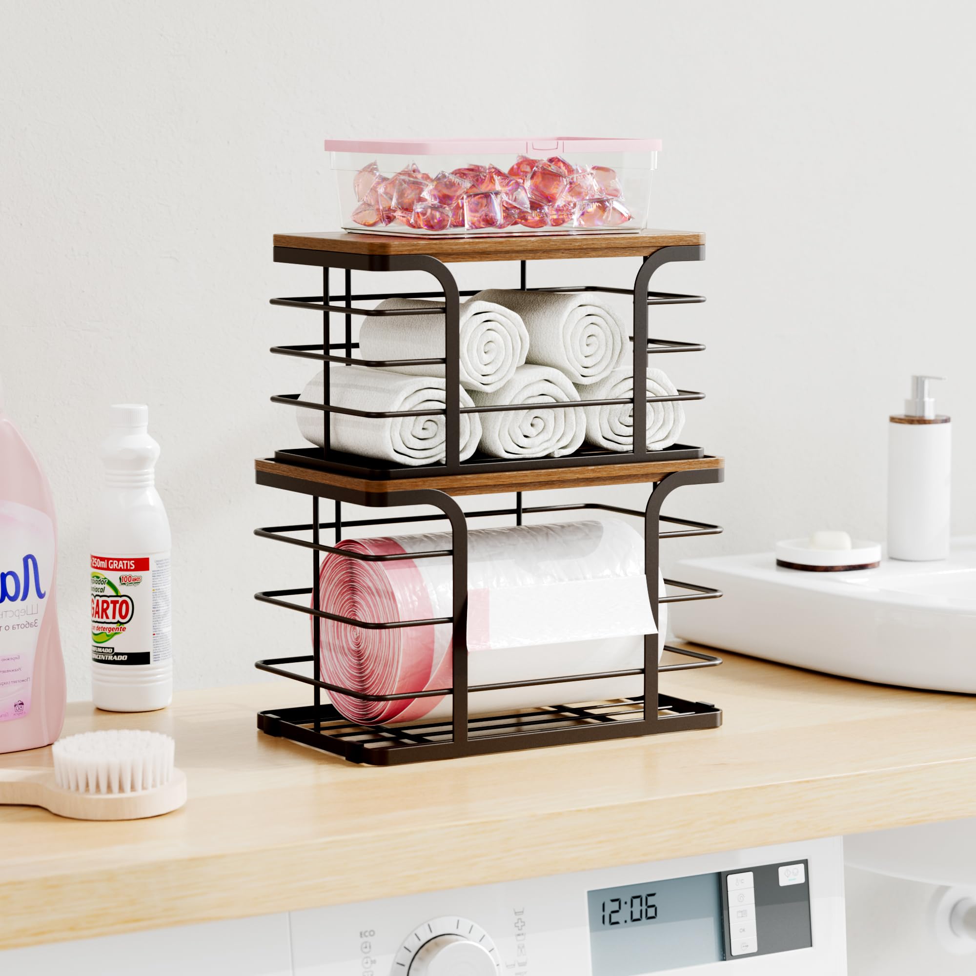 2 Pack Storage Stackable Kitchen Laundry Pantry Organizers (2 Count)