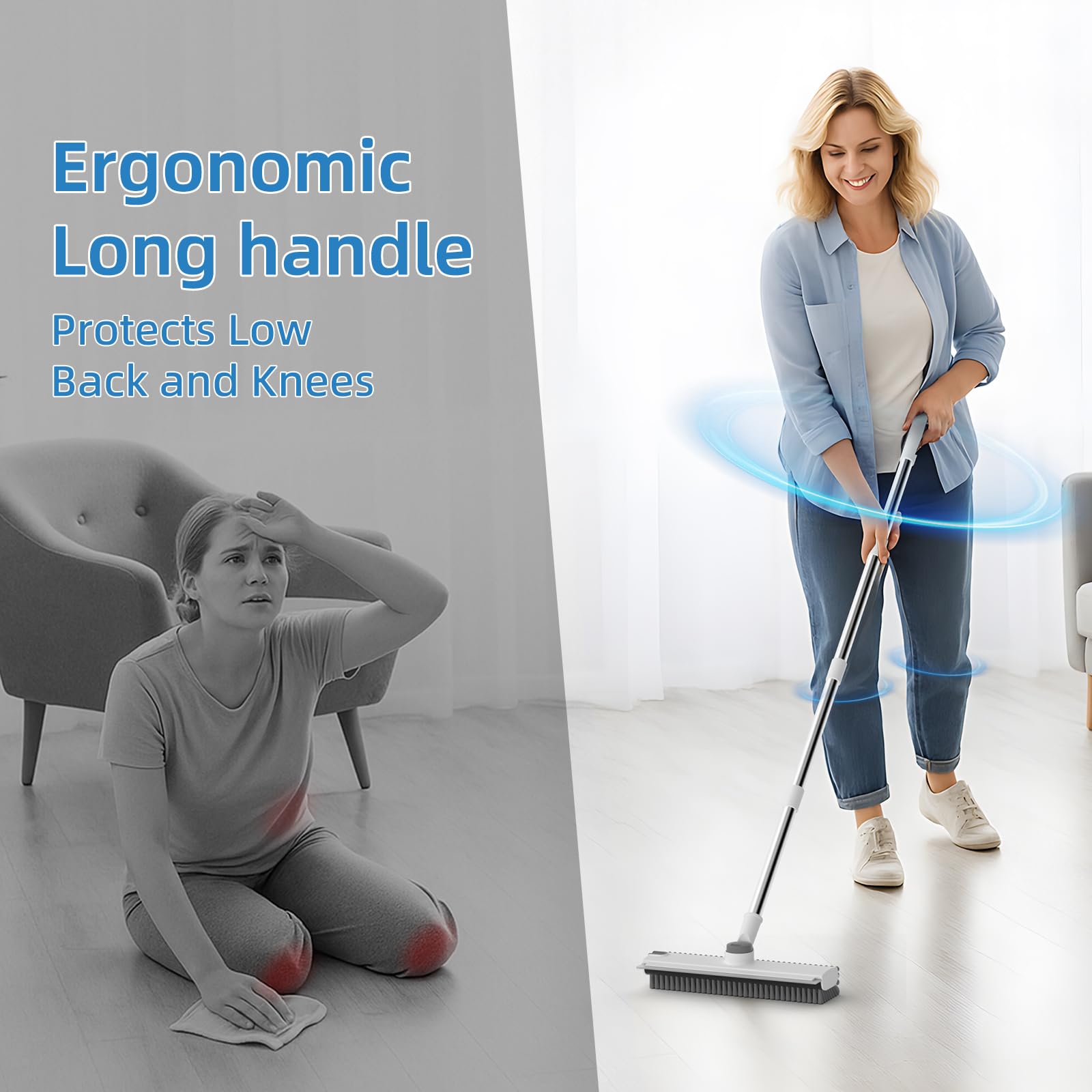 Floor Scrub Brush with Long Handle