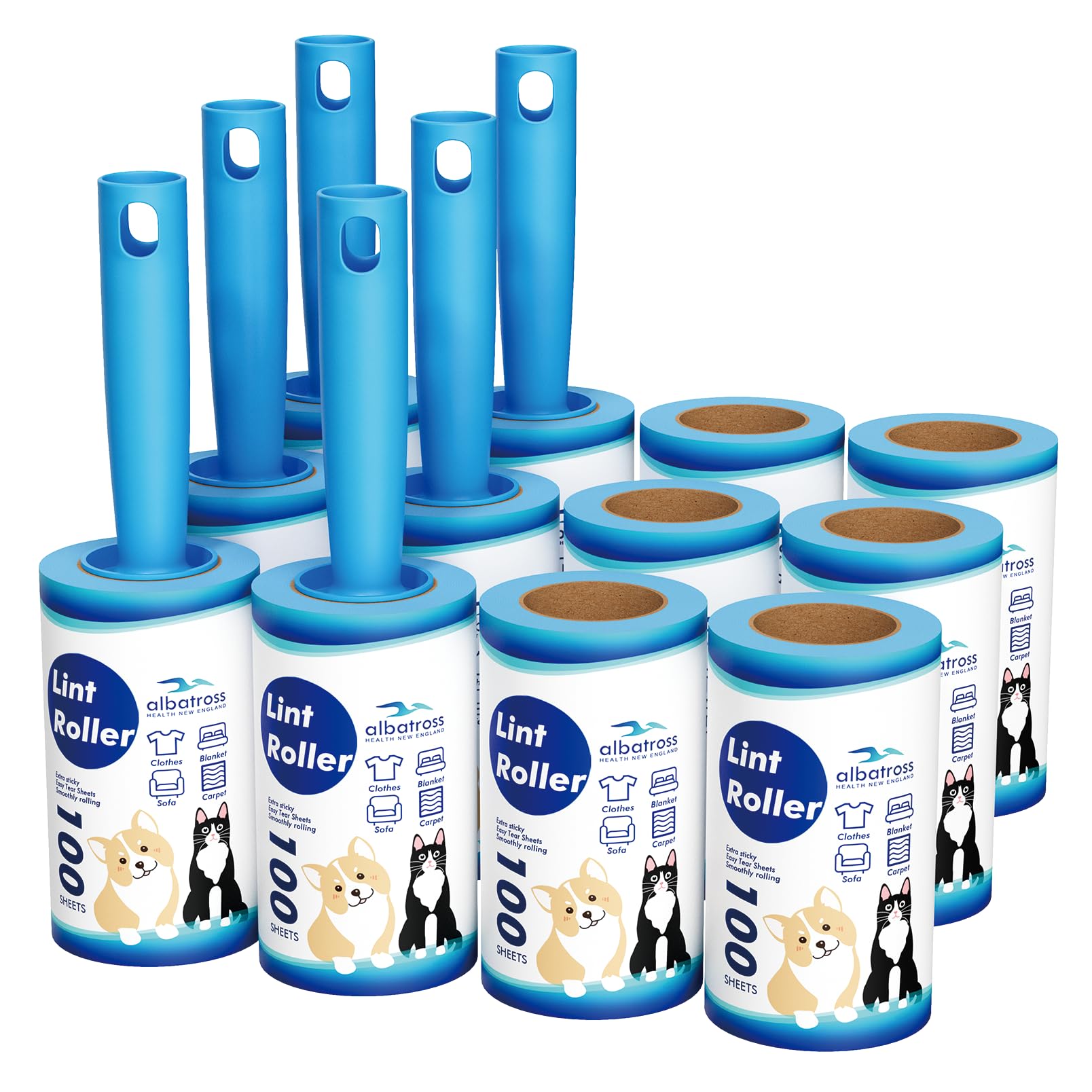 Lint Rollers for Pet Hair Extra Sticky (1200 Count)