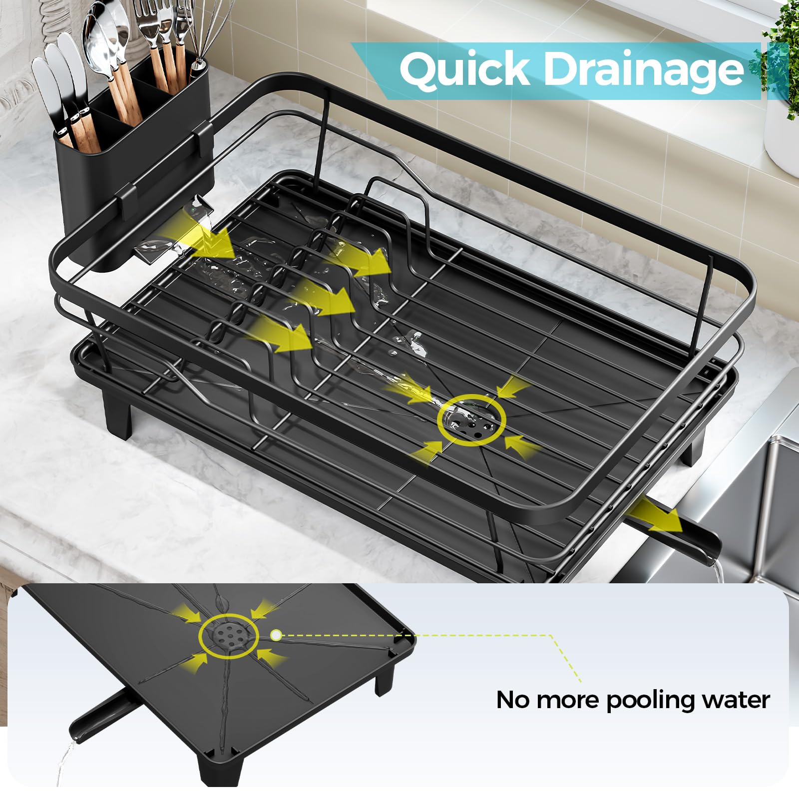 Urakify Dish Drying Rack for Kitchen Counter