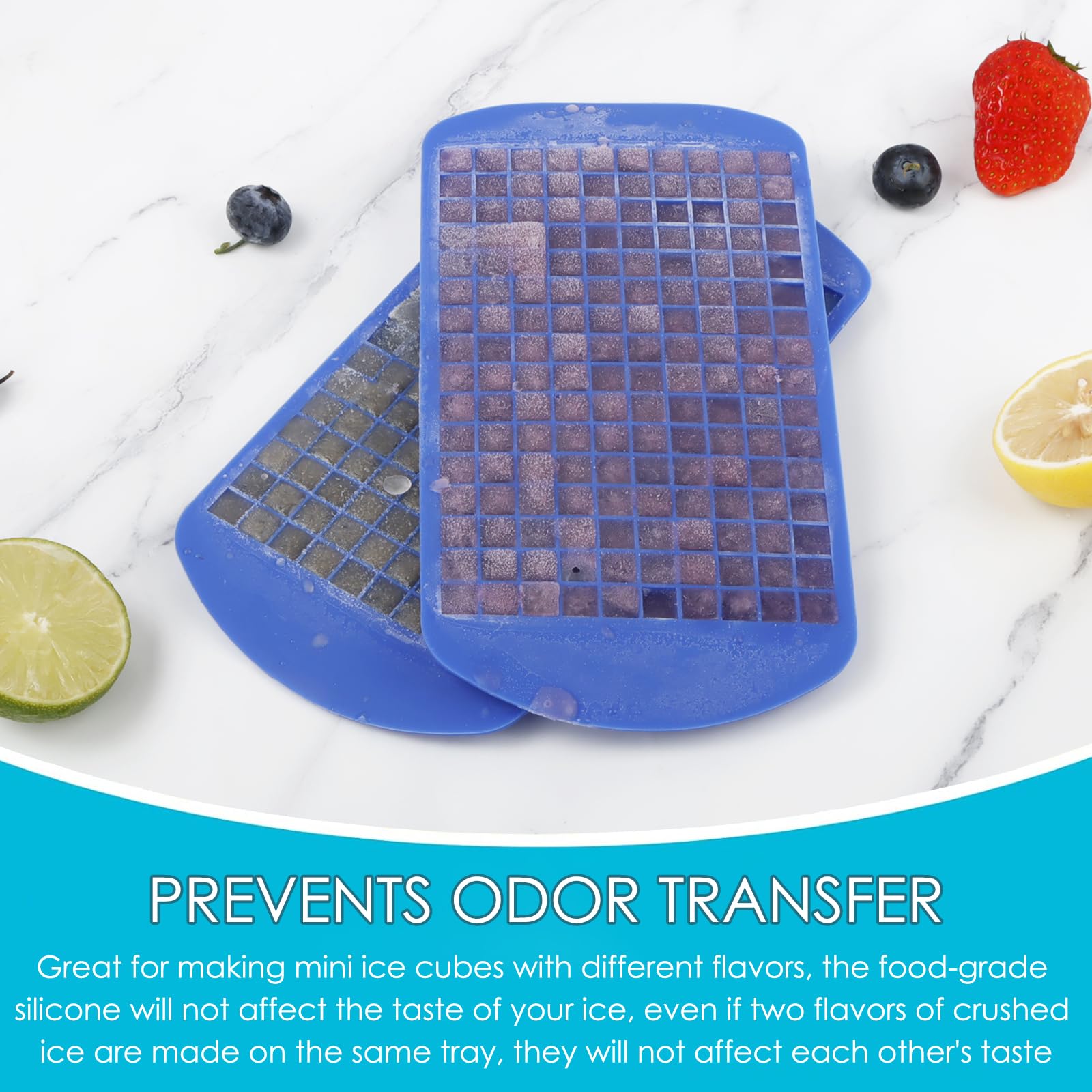 Silicone Mini Ice Cube Trays 2 Pack (3.2 Ounce)