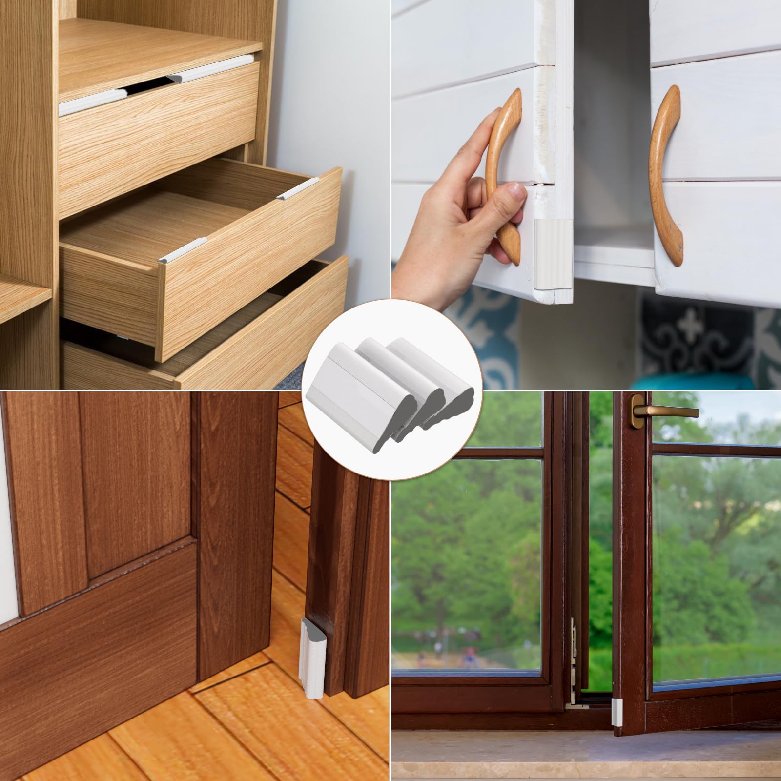 Wedge Shape Window Weather Stripping Door Frame Seal 196” White (16.3333 Foot)