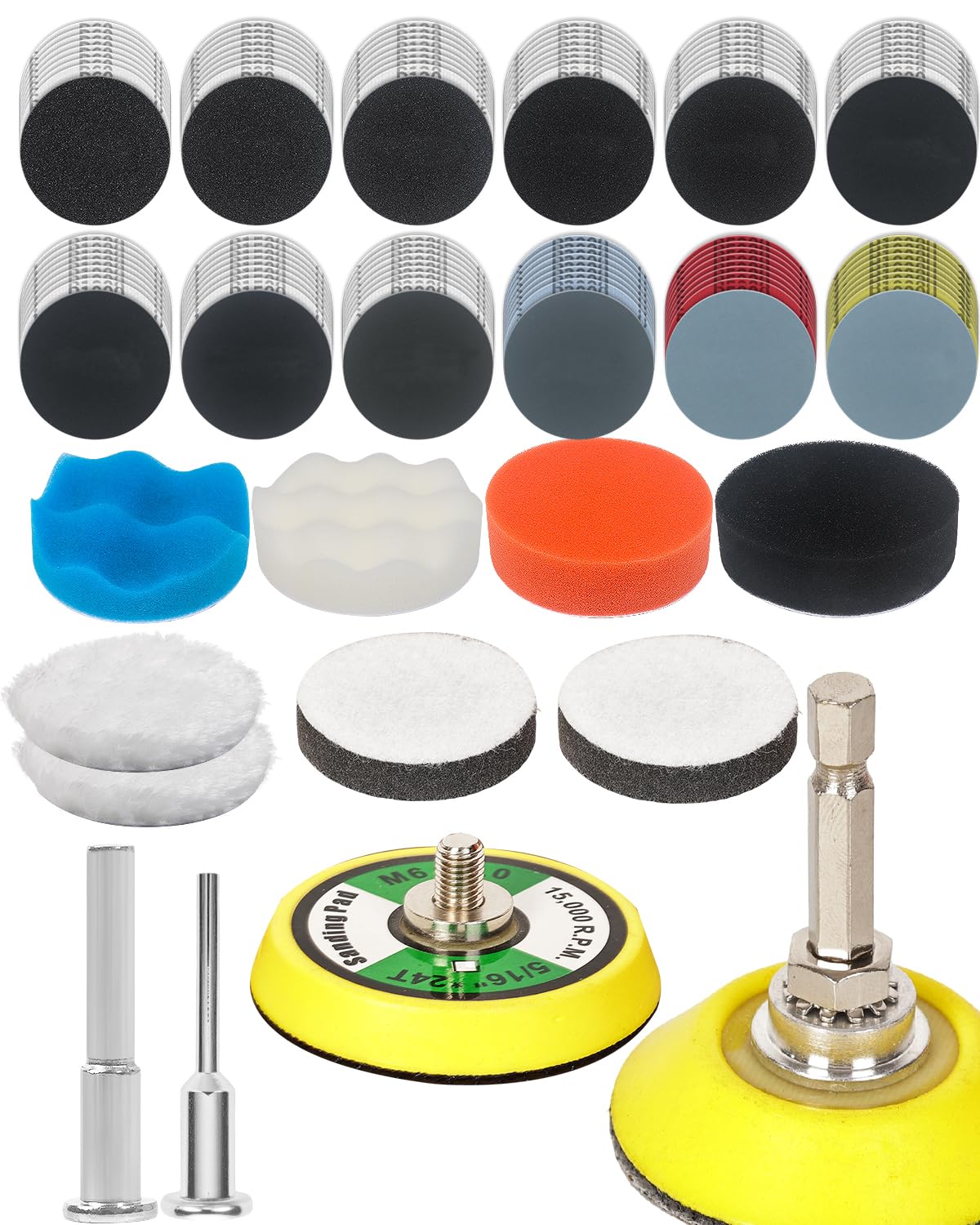 2 Inch Sanding Discs Drill Polishing Kit (194 Count)