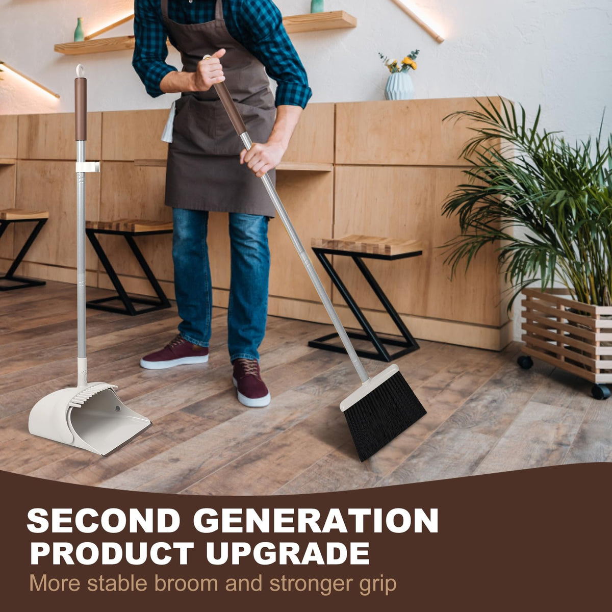 54" Long Handled Broom and Dustpan Set