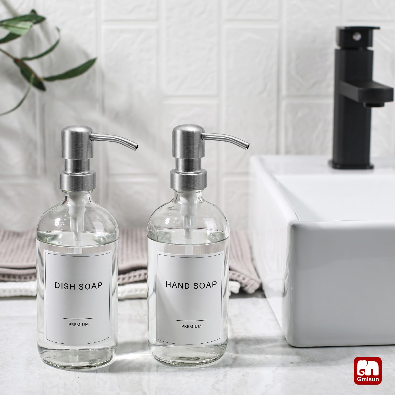 Glass Soap Dispenser with Pump (2 Count)