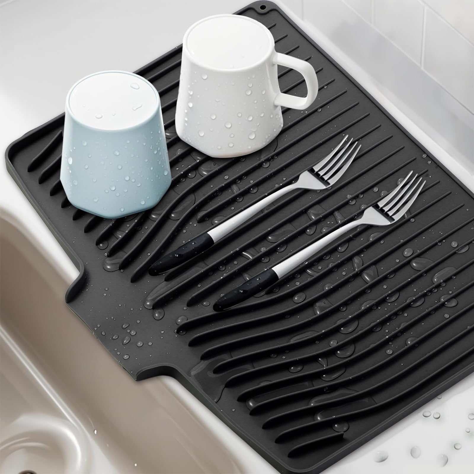 Silicone Dish Drying Mat for Kitchen Counter