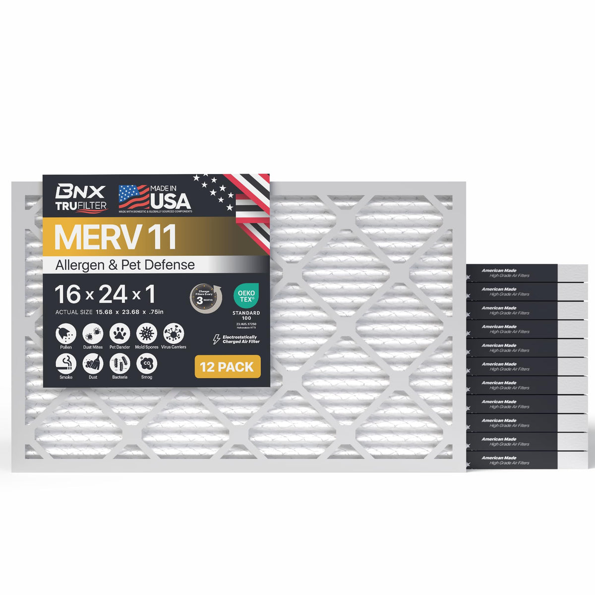 TruFilter 16x24x1 Air Filter MERV 11 (12 Count)