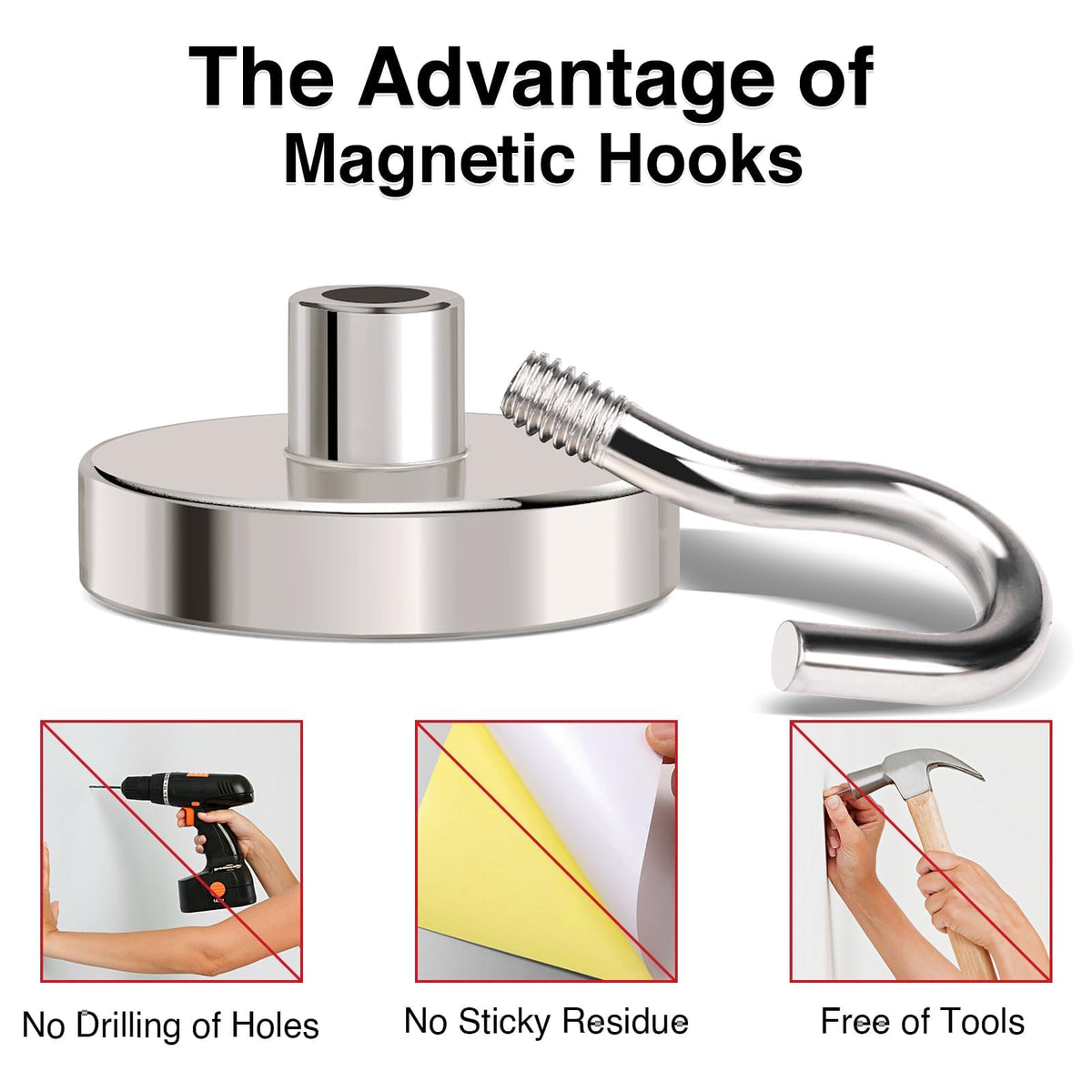 Magnetic Hooks 120lbs Strong Magnets Hook 18 Pack