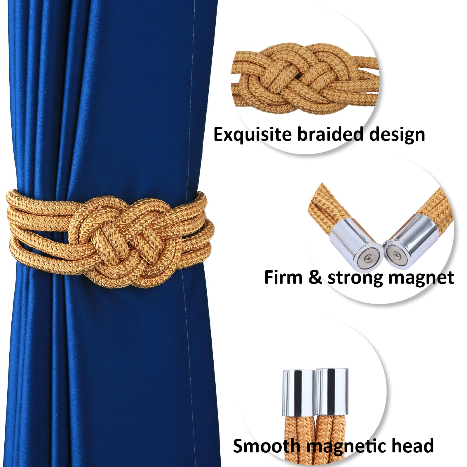 2 Pack Magnetic Curtain Tiebacks (2 Count)