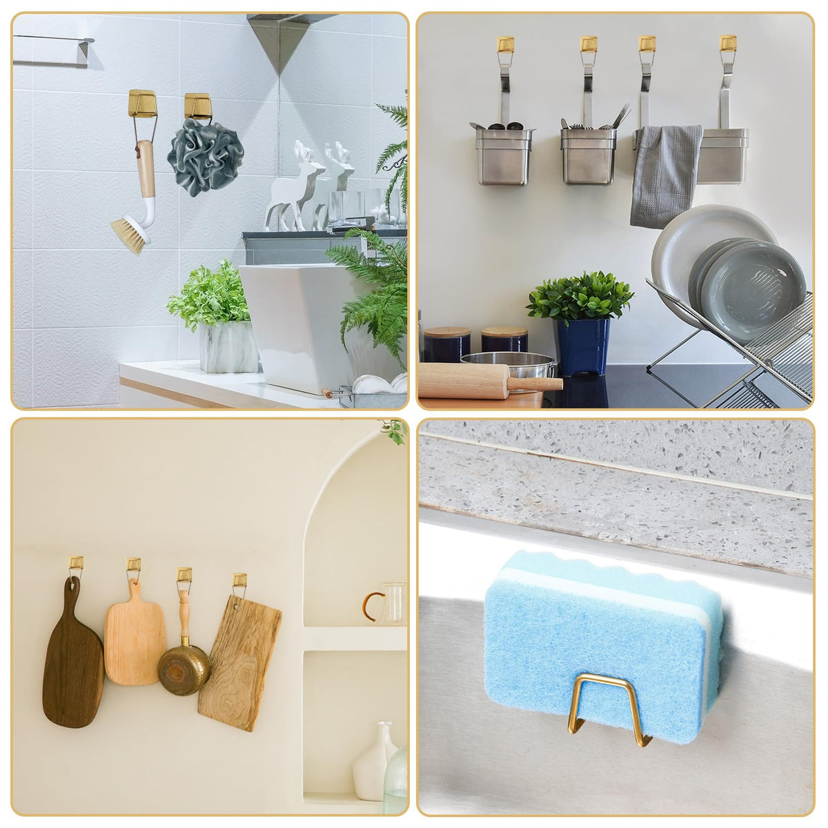 2Pcs Adhesive Sponge Holder for Kitchen Sink Essentials (2 Count)