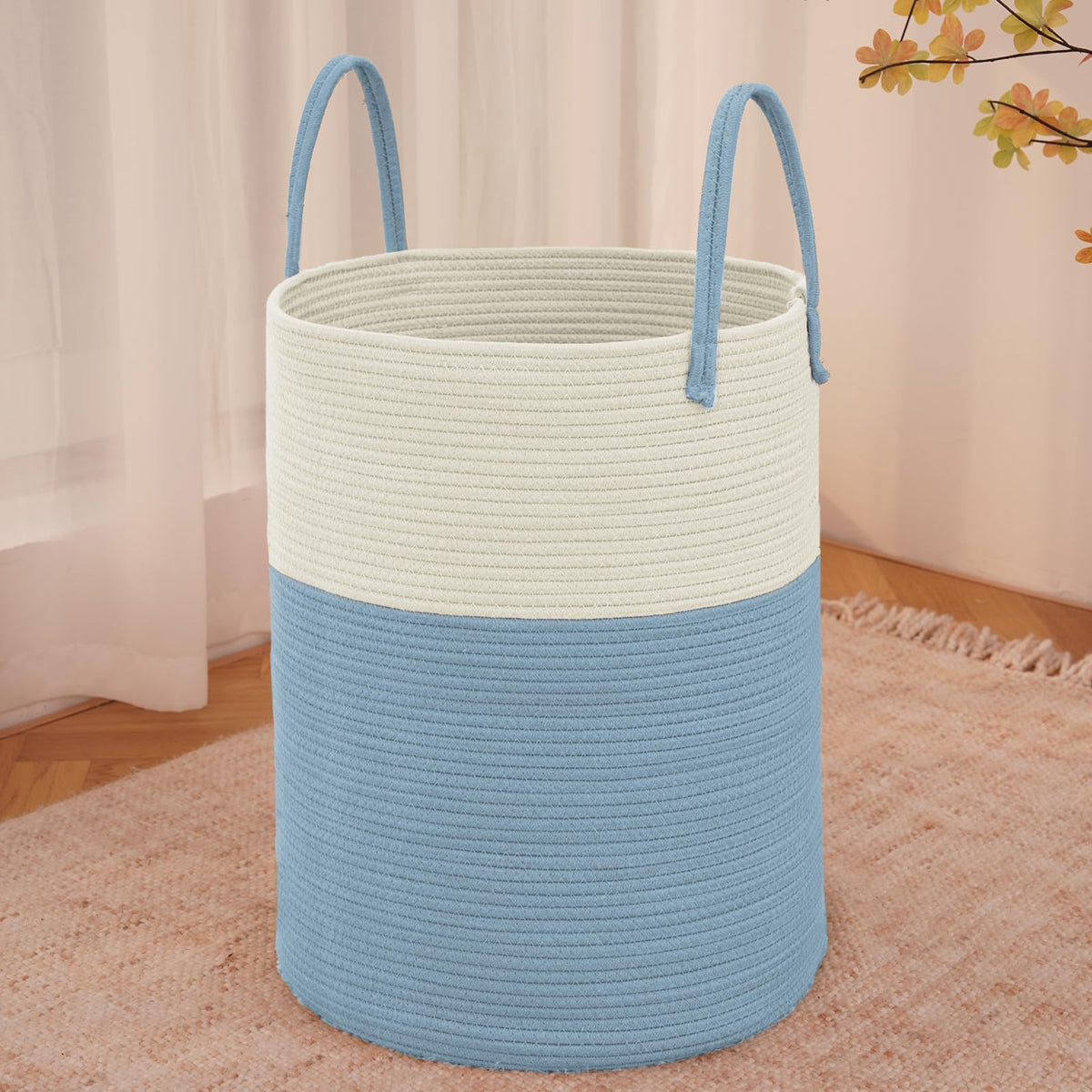 80L Cotton Rope Laundry Basket Hamper