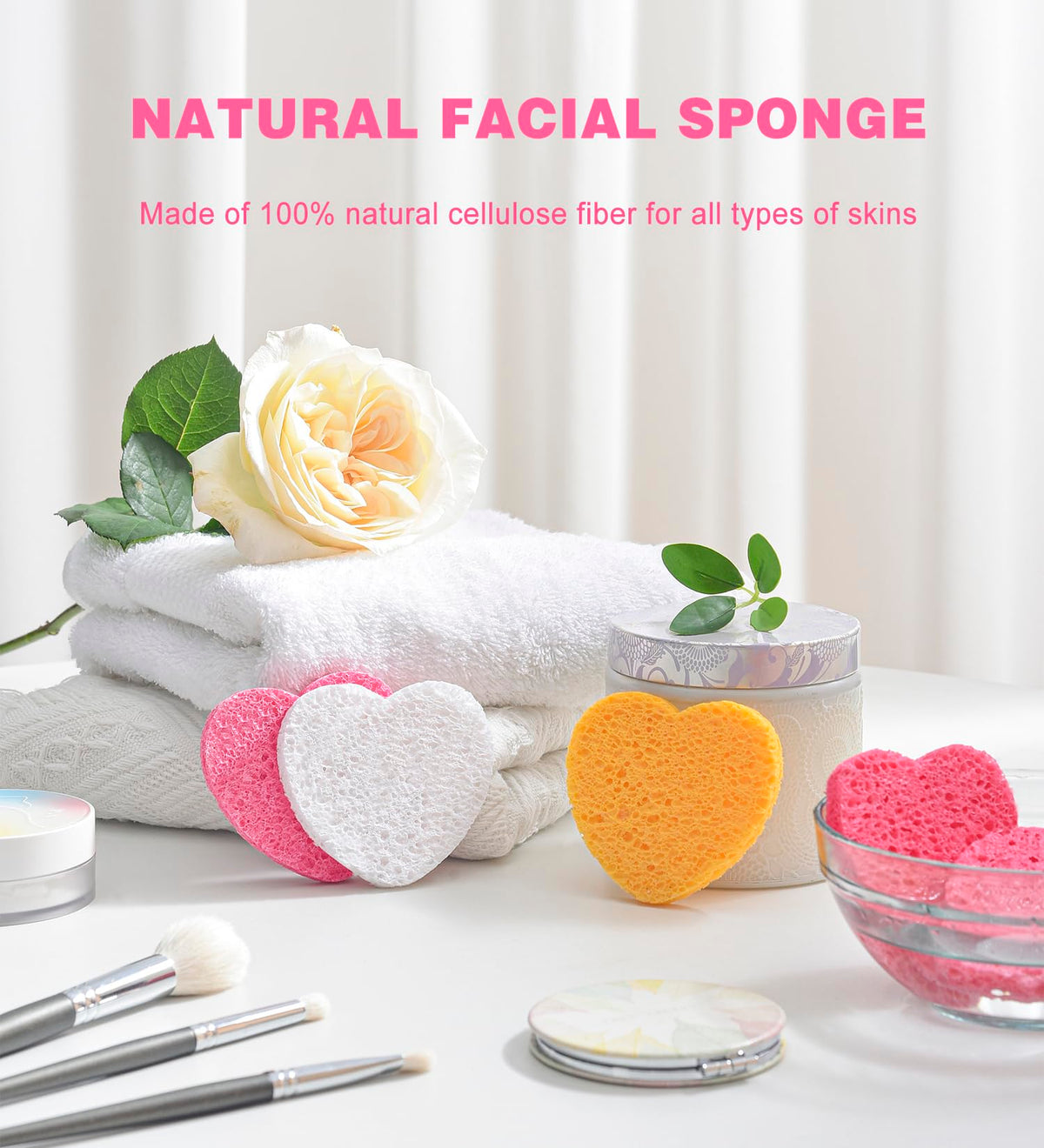 50 Count Compressed Facial Sponges for Estheticians