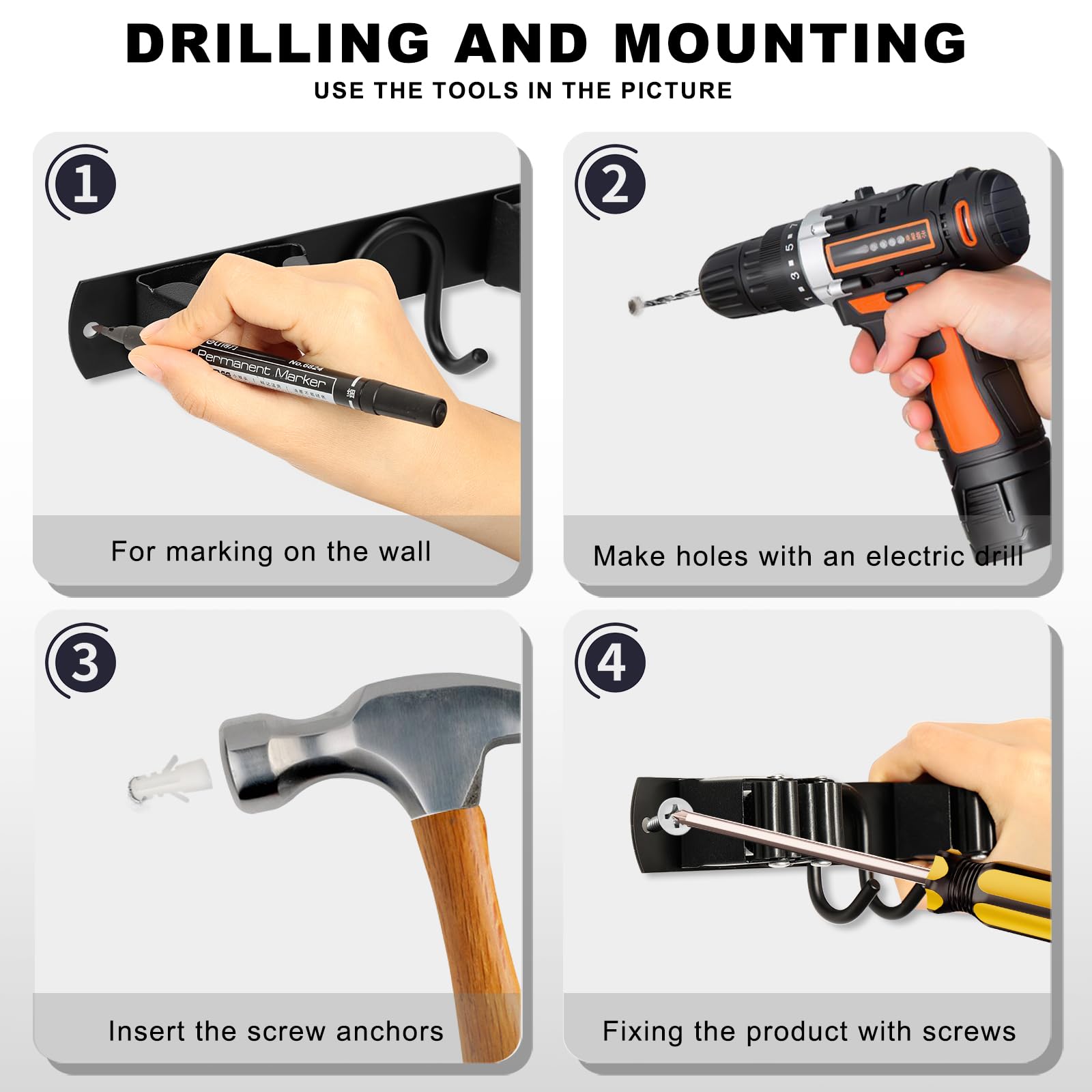 Broom Holder Wall Mount