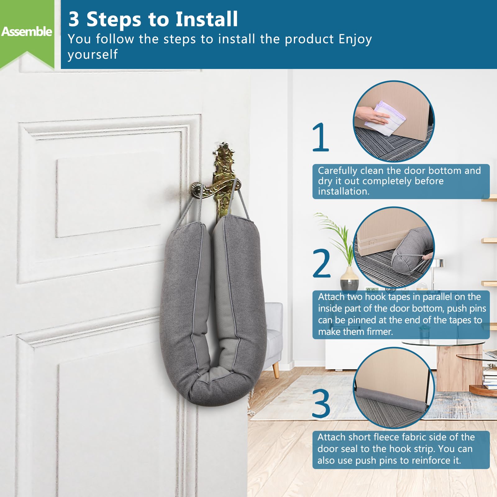 Triangular Under Door Draft Stopper 32 inch