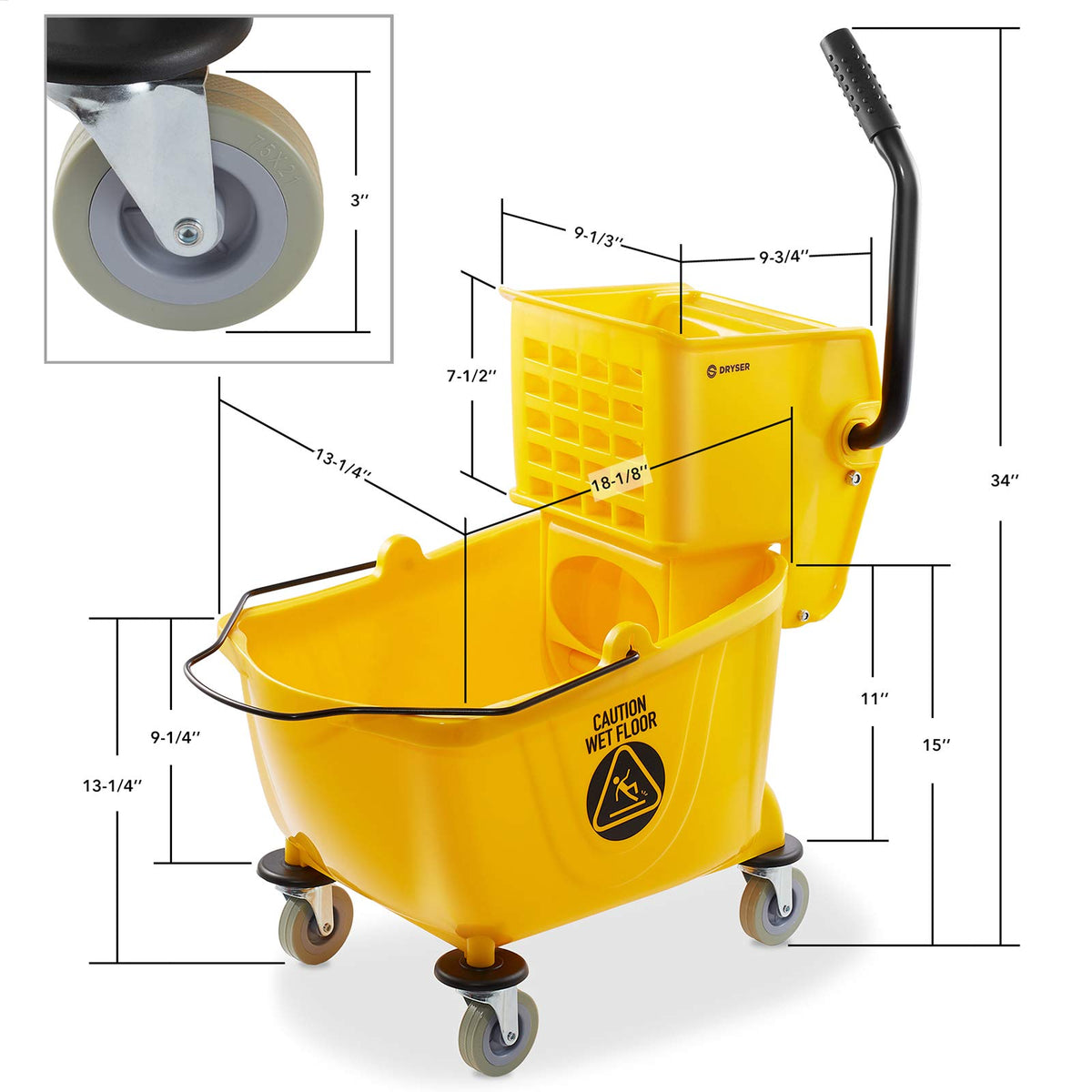 Commercial Mop Bucket with Side Press Wringer