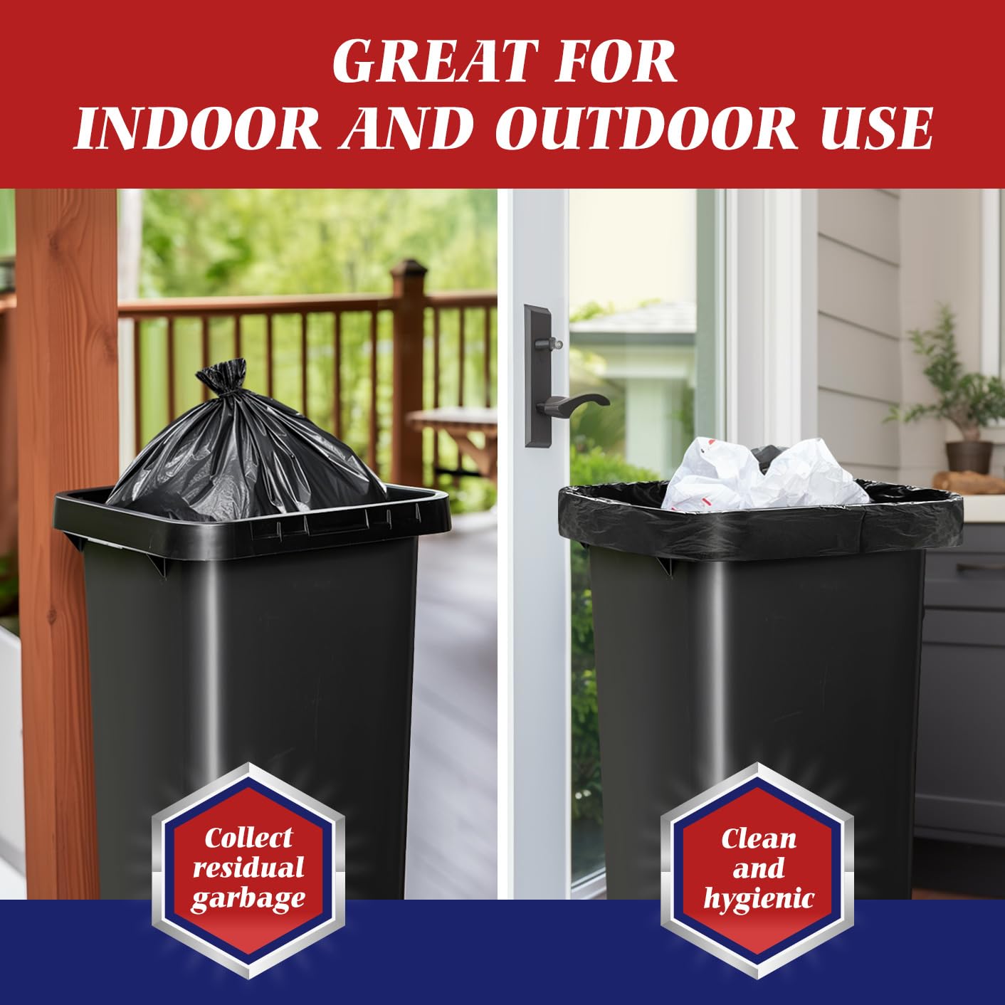 55 60 Gallon Black Trash Bags (180 Count)
