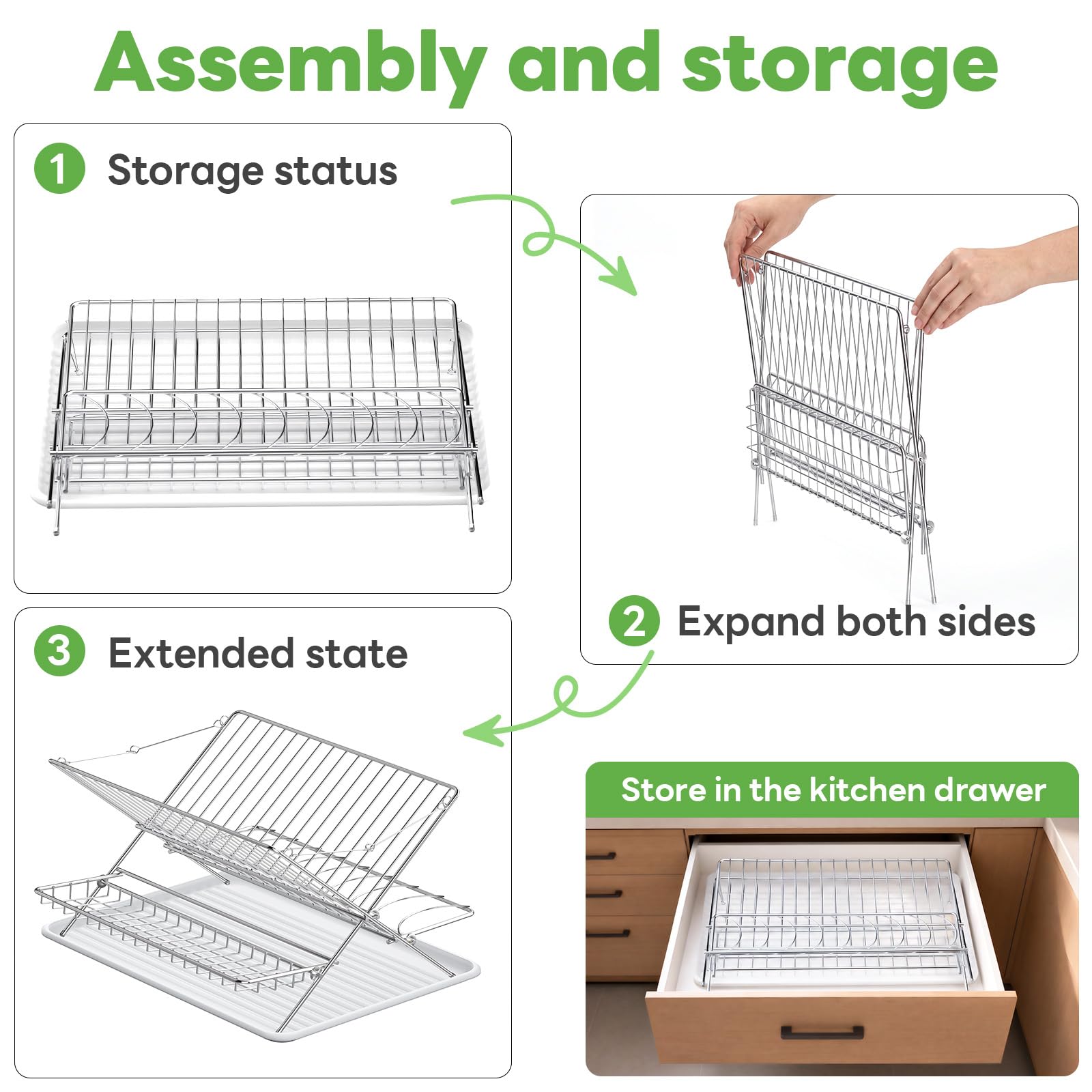 Stainless Steel Foldable Dish Drying Rack