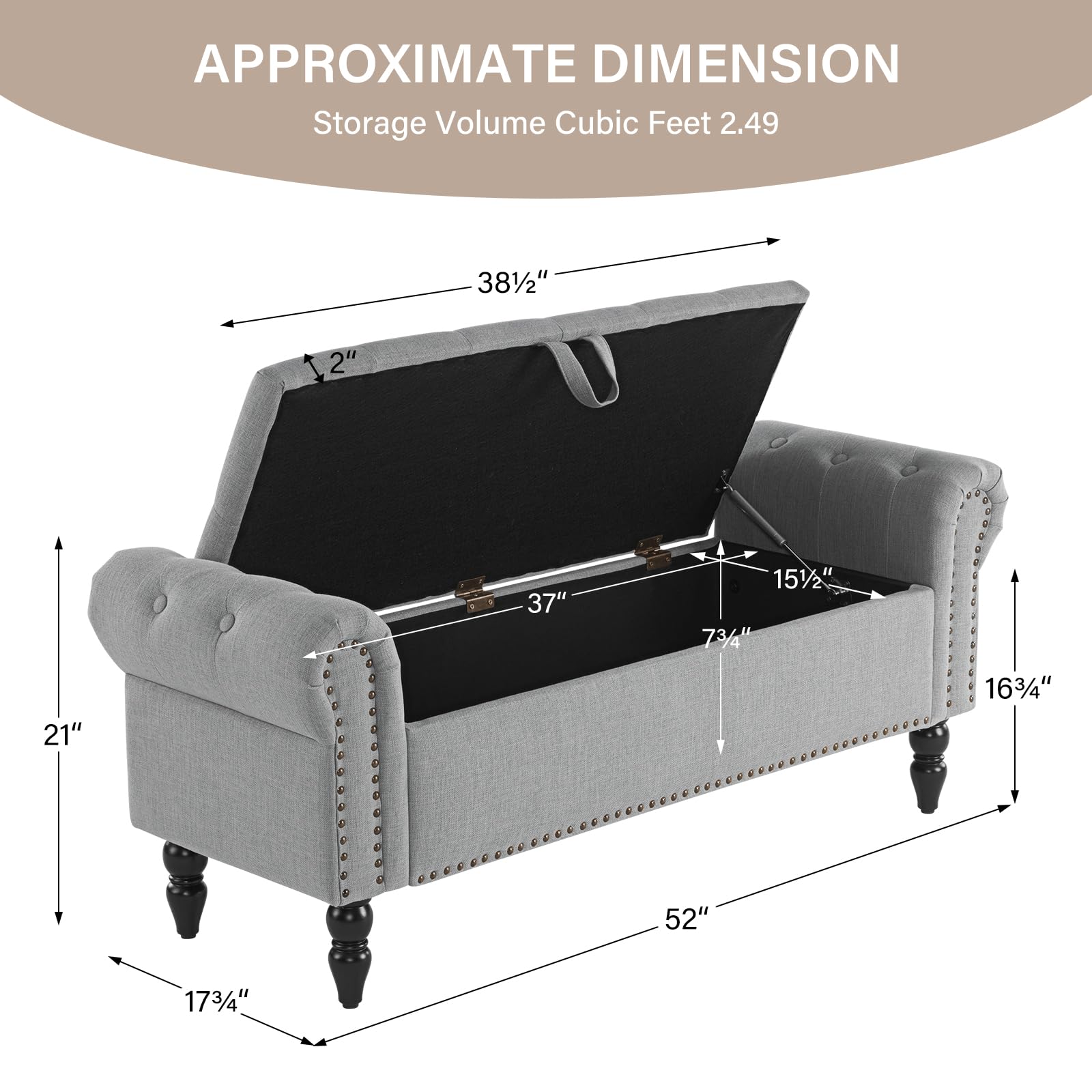 Storage Ottoman Bench for Queen Size Bed