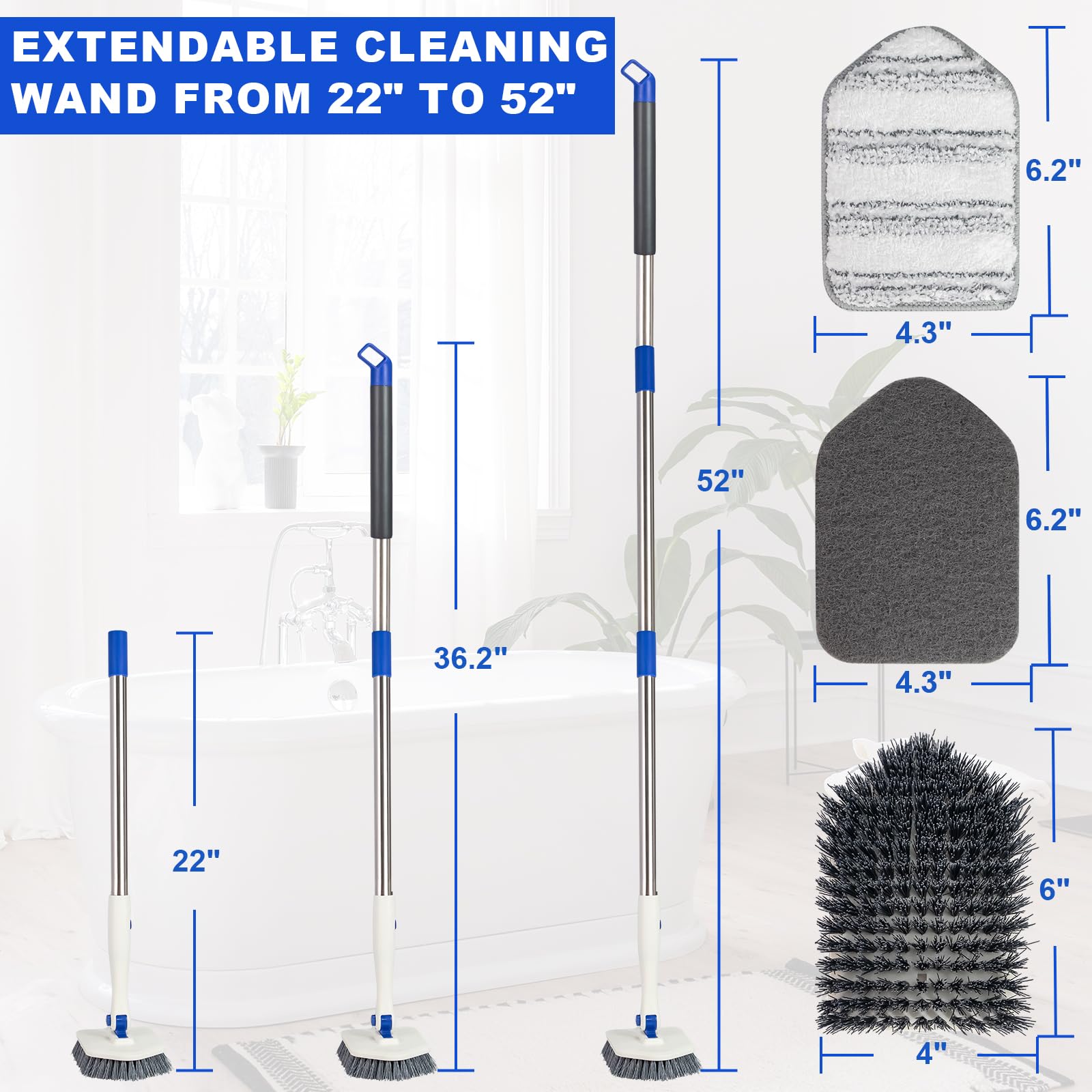 Tile Tub Scrubber Brush with 52