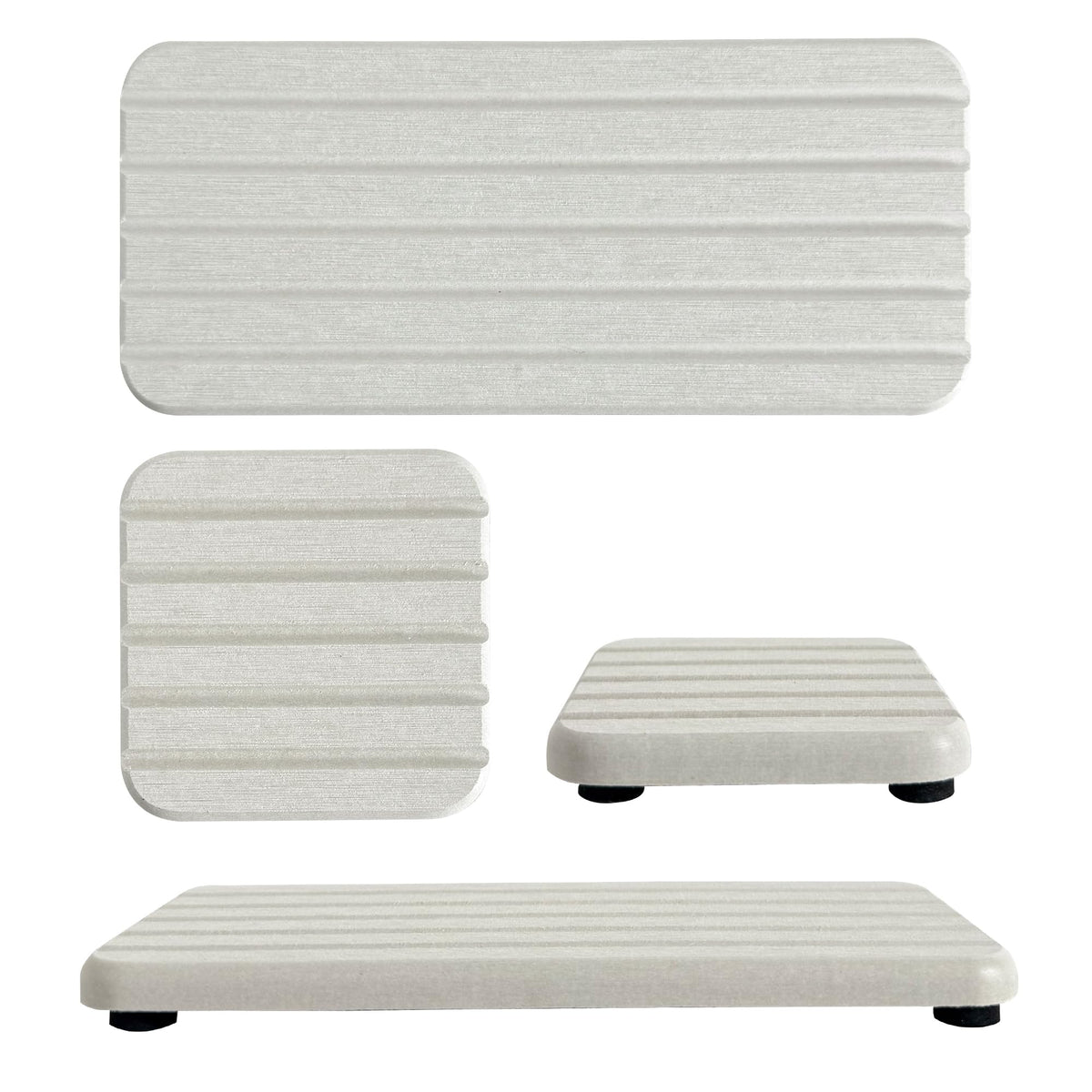 Set of 4 Water Absorbing Stone Trays for Kitchen Sink (4 Count)