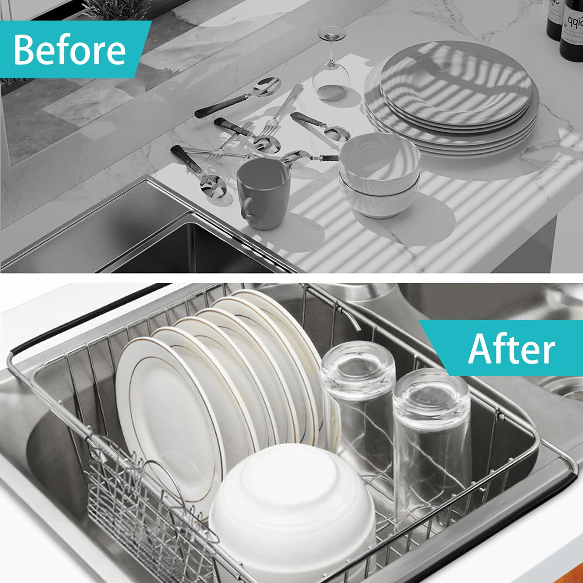 Sink Dish Drainer Rack
