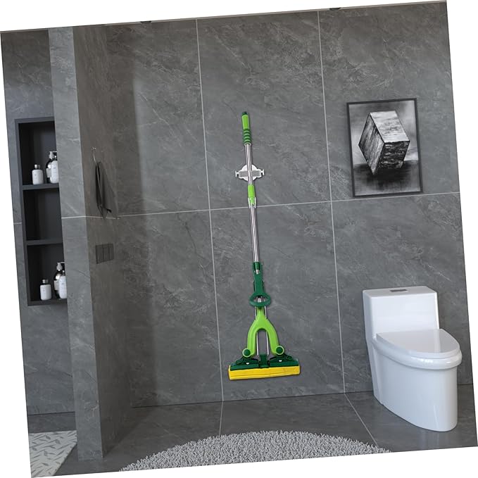 2pcs Mop Broom Holders Wall Mount Kitchen Organizer Self Adhesive Towel Hooks for Bathroom