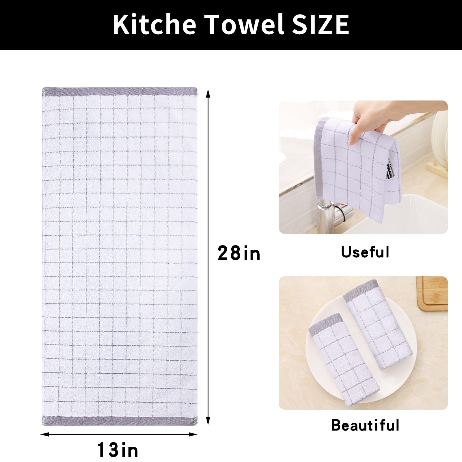 100% Cotton Terry Kitchen Towels (6 Count)