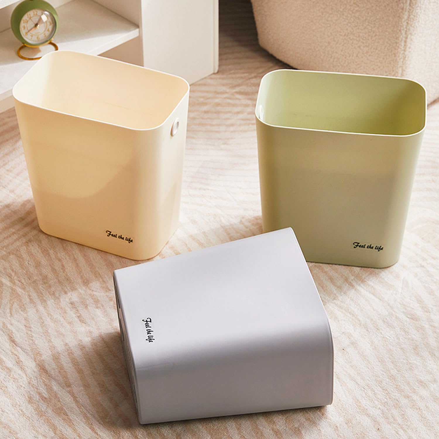 Rectanglar Small Trash Can 3 Pack (3 Count)