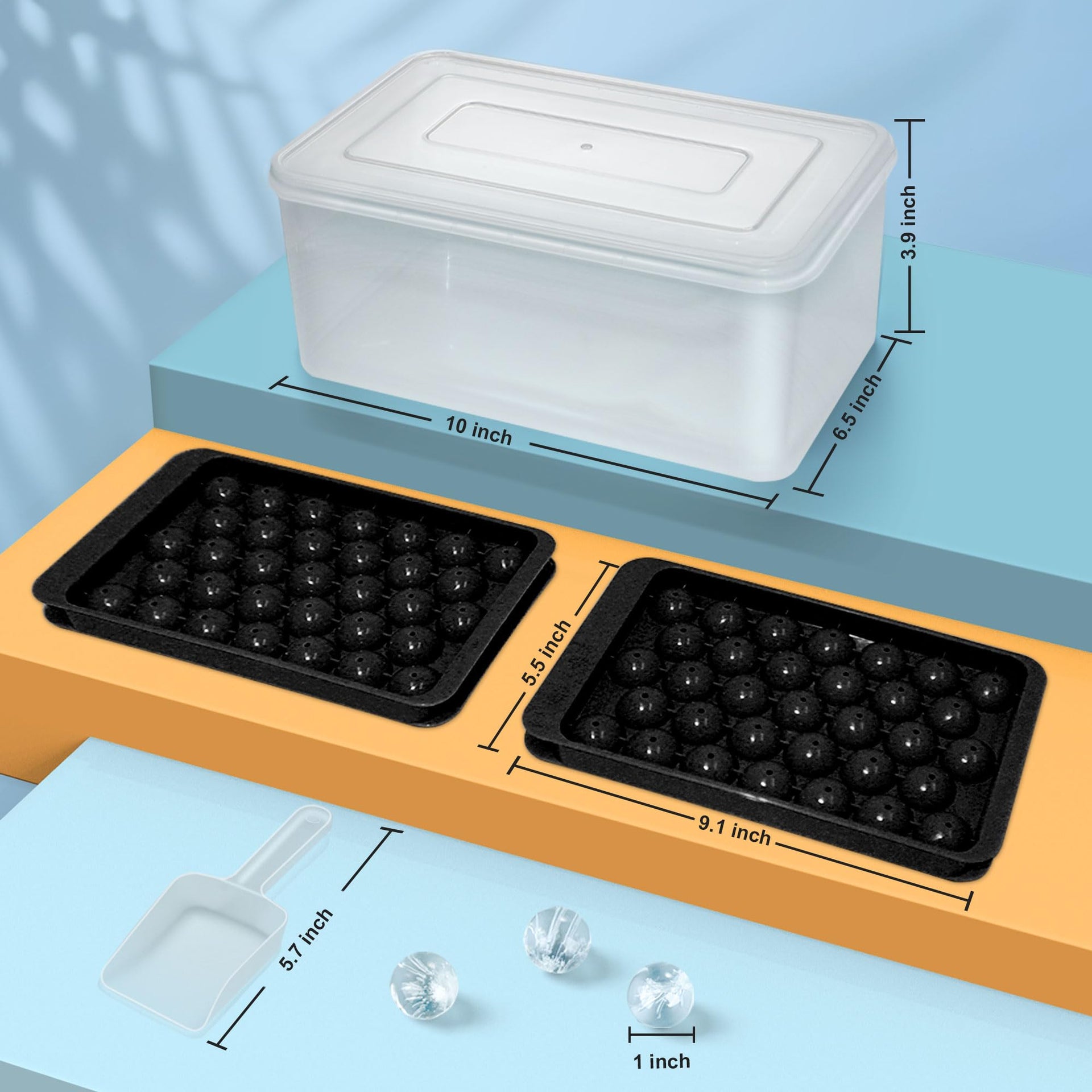 Ice Cube Tray with Lid and Bin (2 Count)