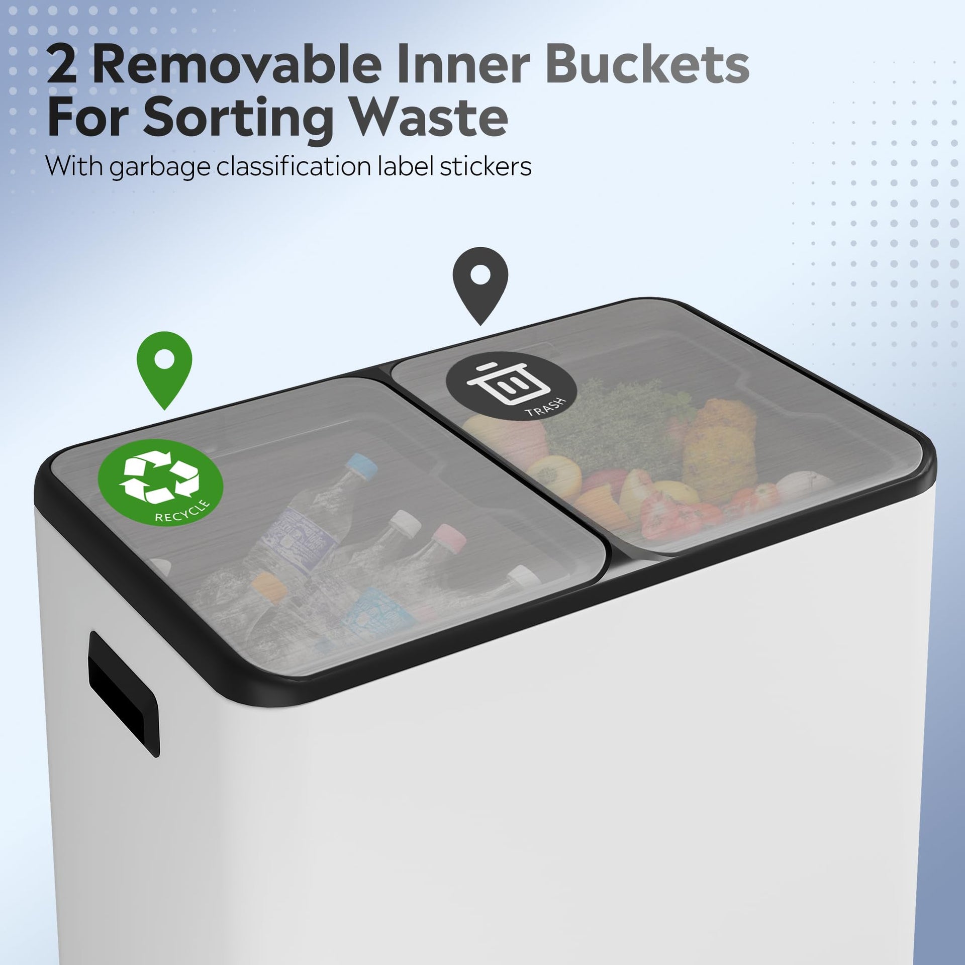 2 x 8 Gallon Stainless Steel Dual Trash Can (2 Count)