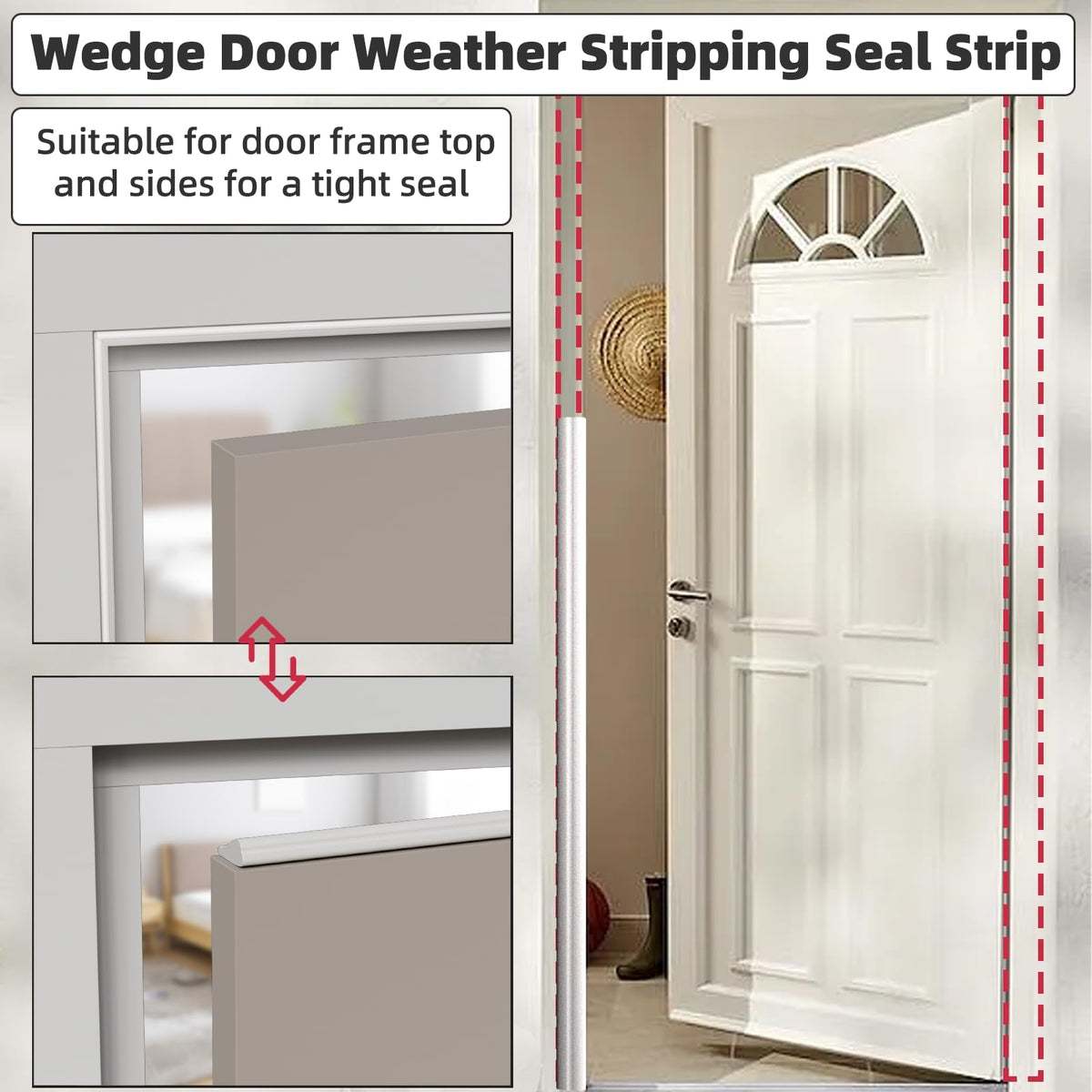 3 Pack*16.4 Ft Weather Stripping Seal Strip for Doors (49.2 Foot)