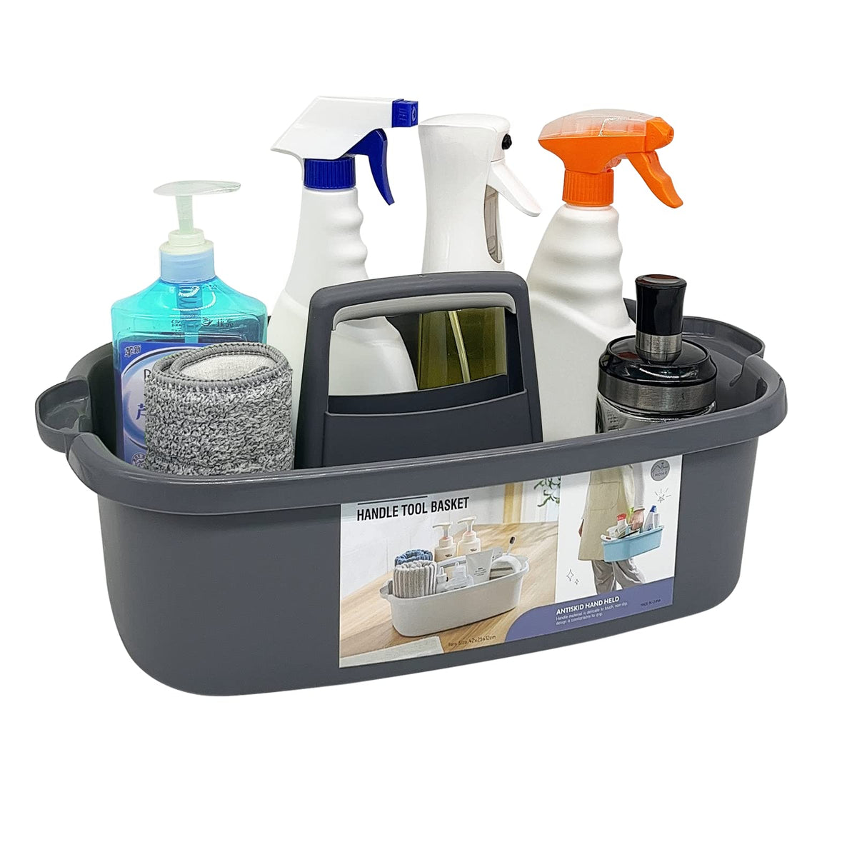 Multi Purpose Plastic Cleaning Caddy with Handle