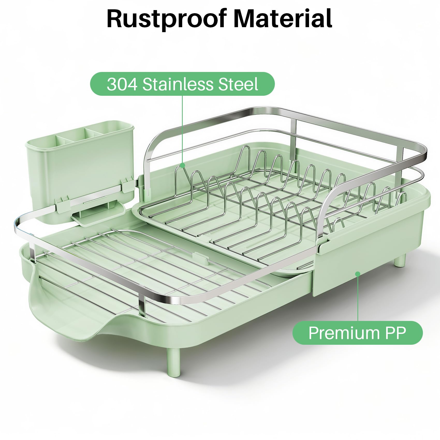 Expandable Dish Drying Rack for Kitchen Counter