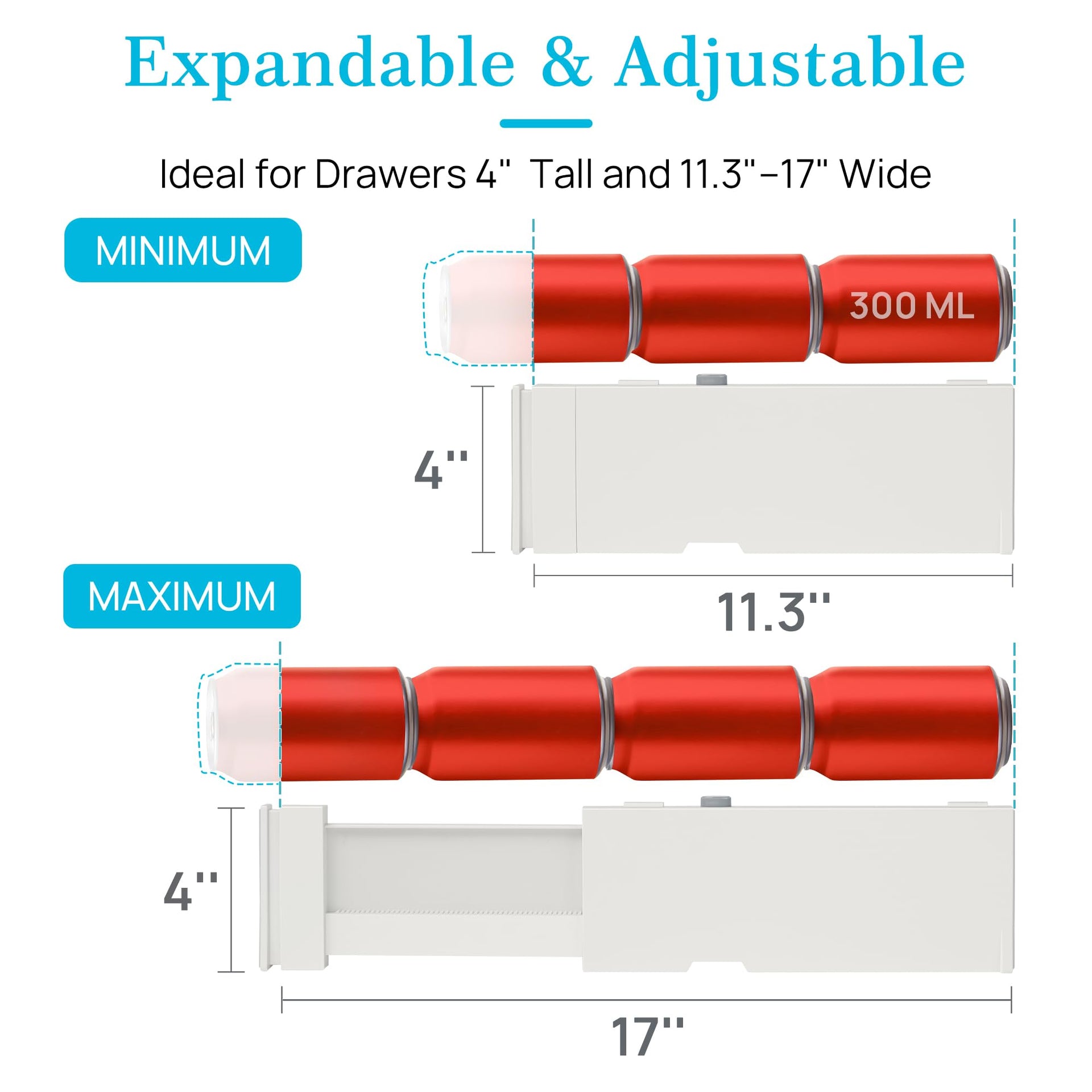 4" High Drawer Dividers for Clothes (12 Count)