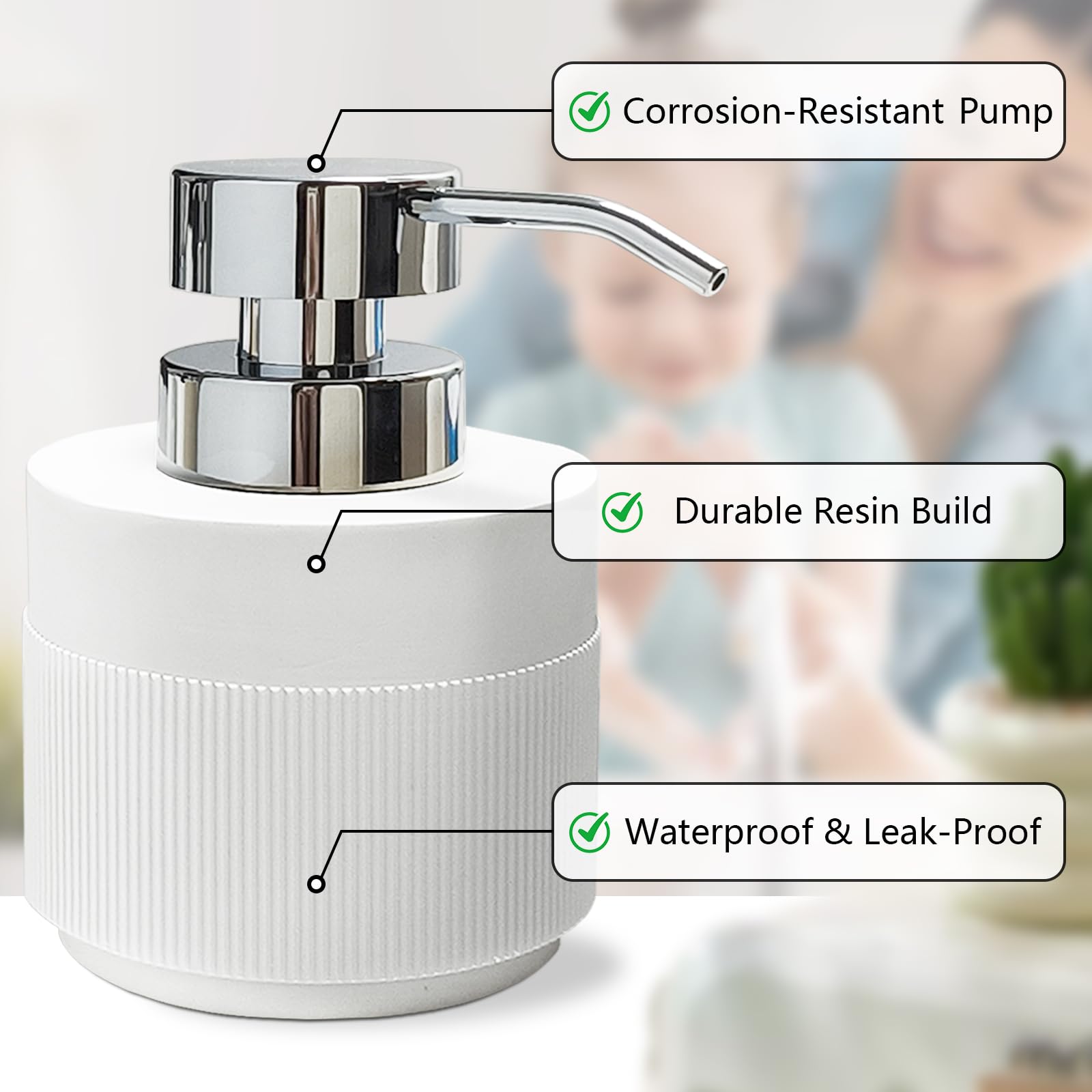 Resin Soap Dispenser for Bathroom