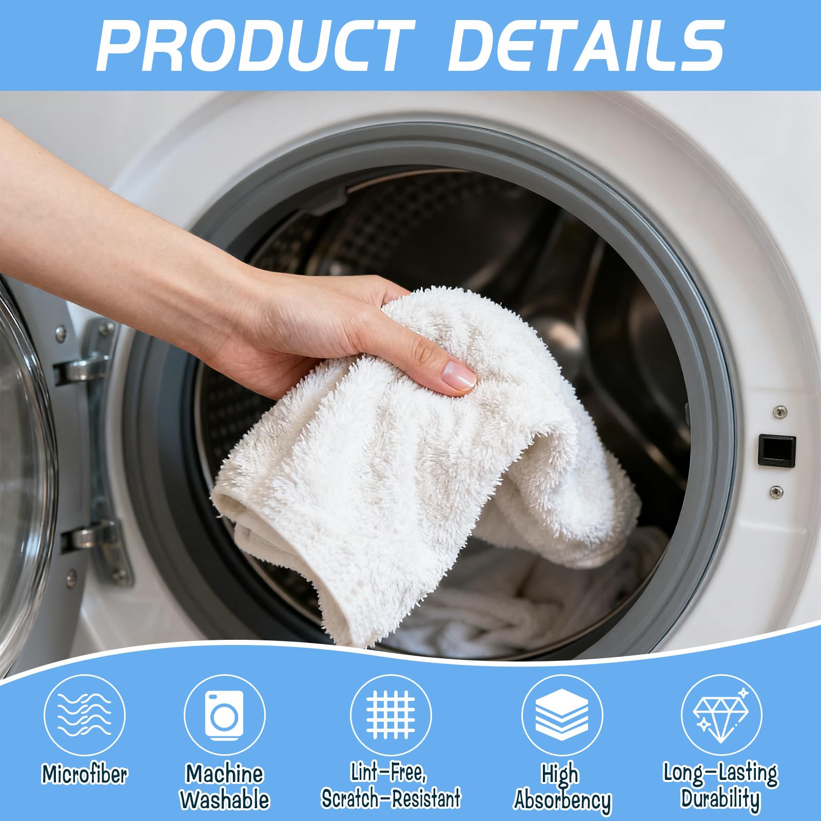 6 Pack Extra Large Microfiber Cleaning Cloths 20"x30" (4 Count)