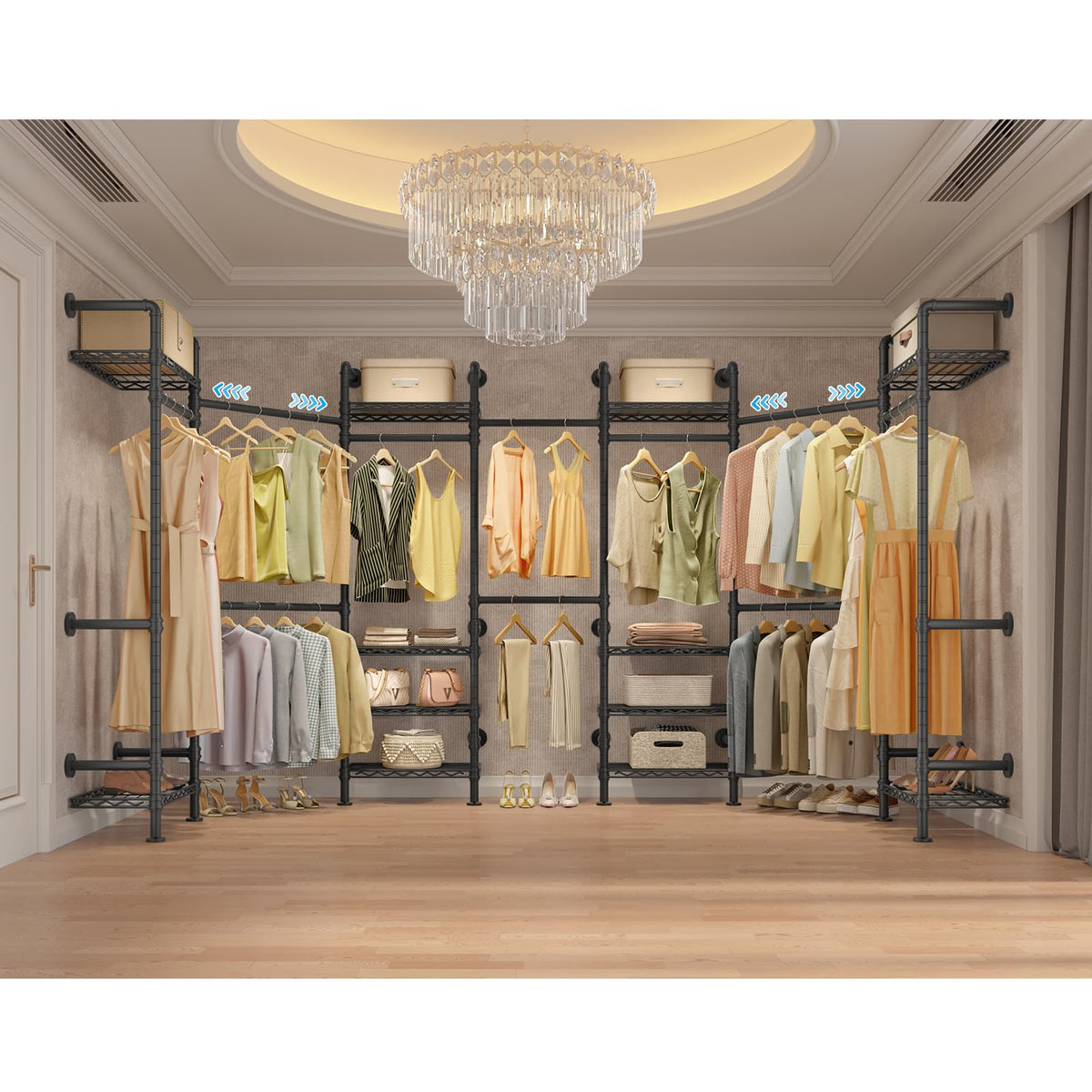F3 Medium Wall Mounted Clothes rack Expandable Closet