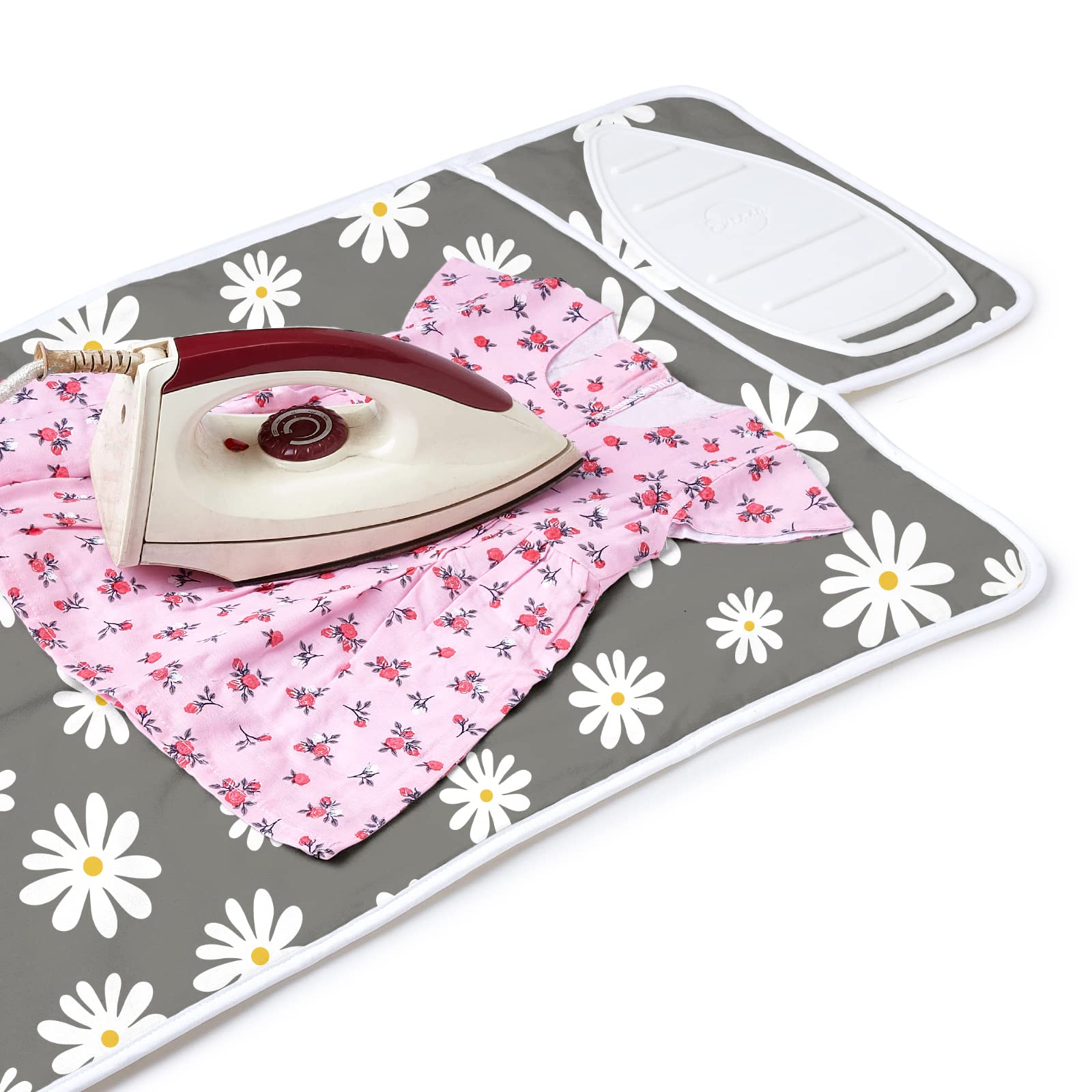 Ironing Mat Heat Resistant Pad 28"x20" Daisy Grey