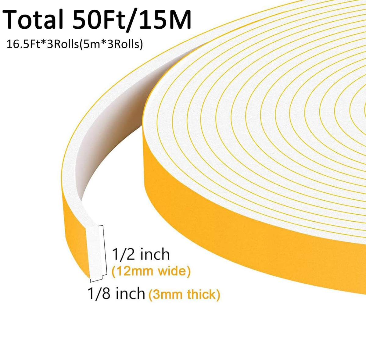 Thin Foam Tape for Silding Doors (50 Foot)
