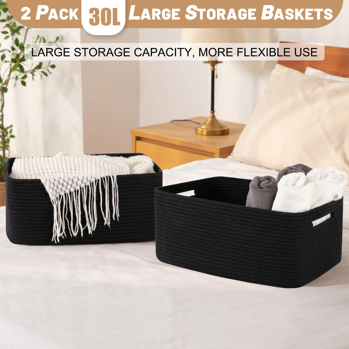 Large Storage Basket for Organizing (2 Count)
