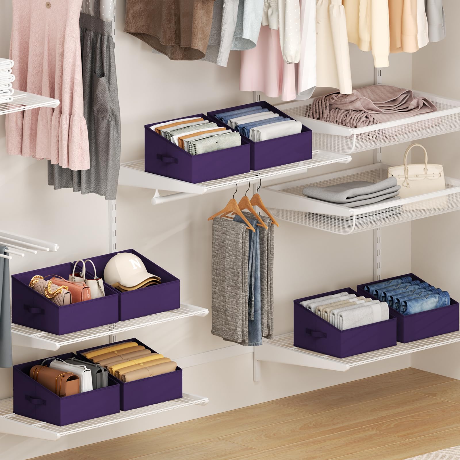 Closet Storage Bins 10 Pack (10 Count)
