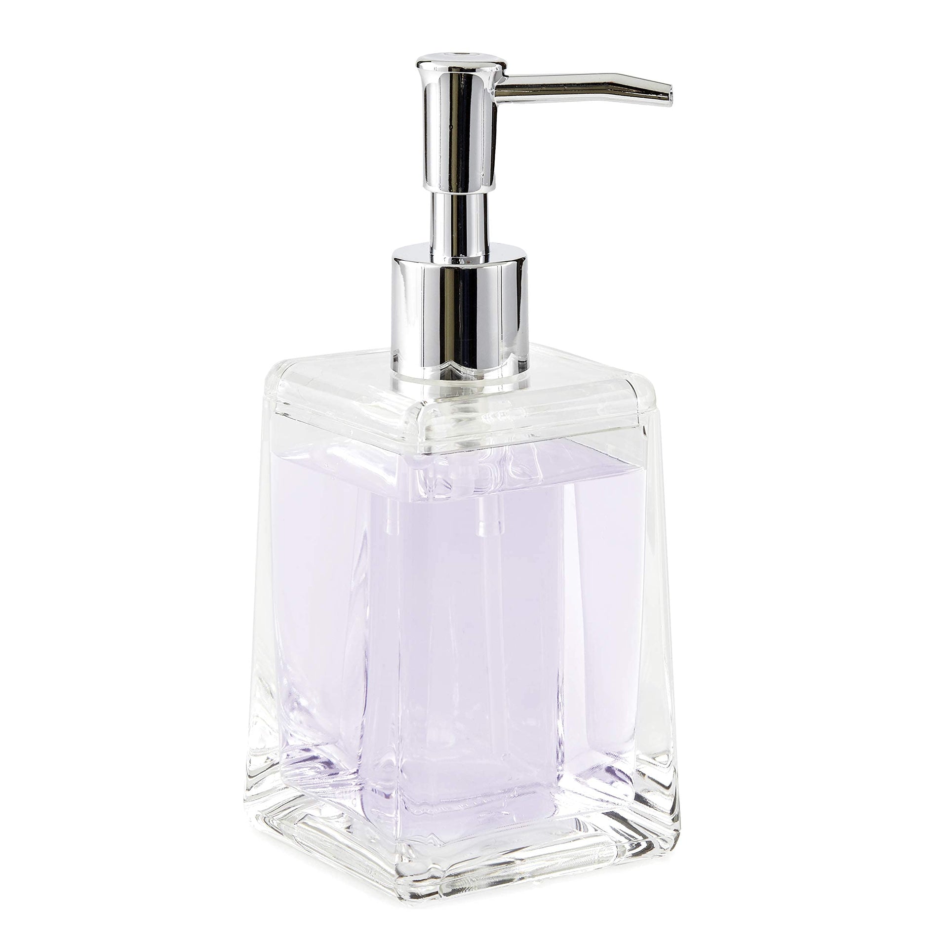 Clear Square Tapered Soap Dispenser Crystal Clear Acrylic