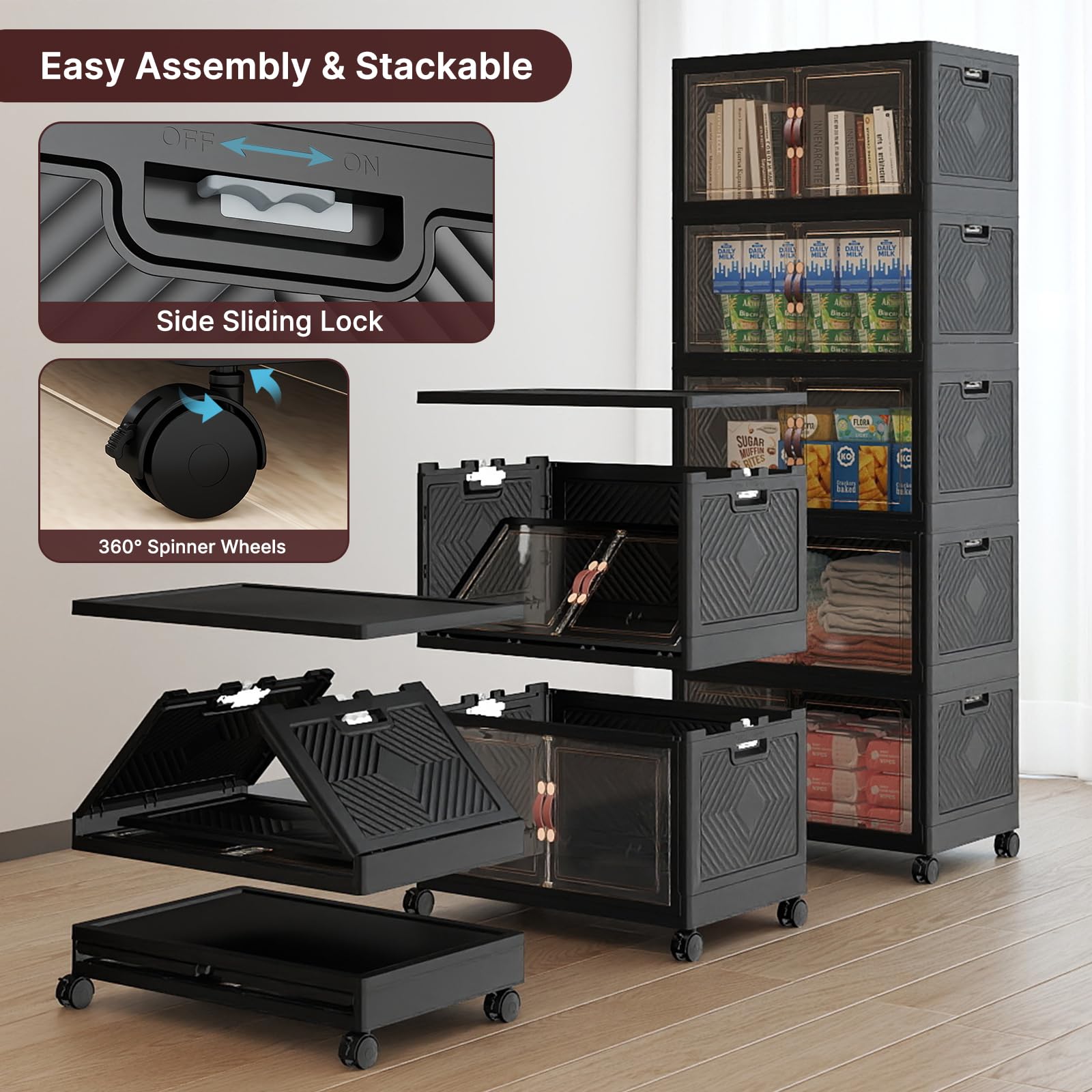 Stackable Storage Bins (5 Count)