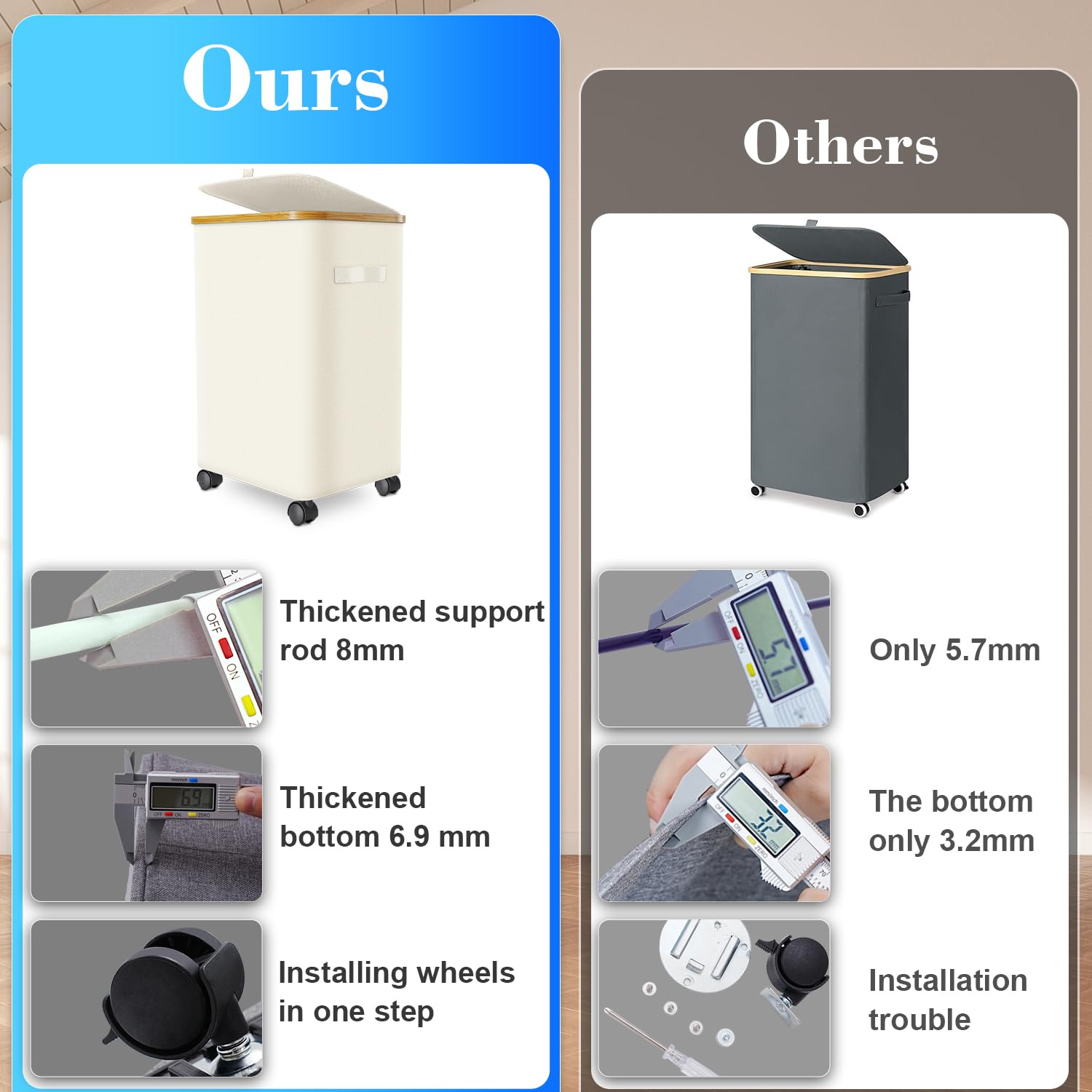 Laundry Hamper with Wheels
