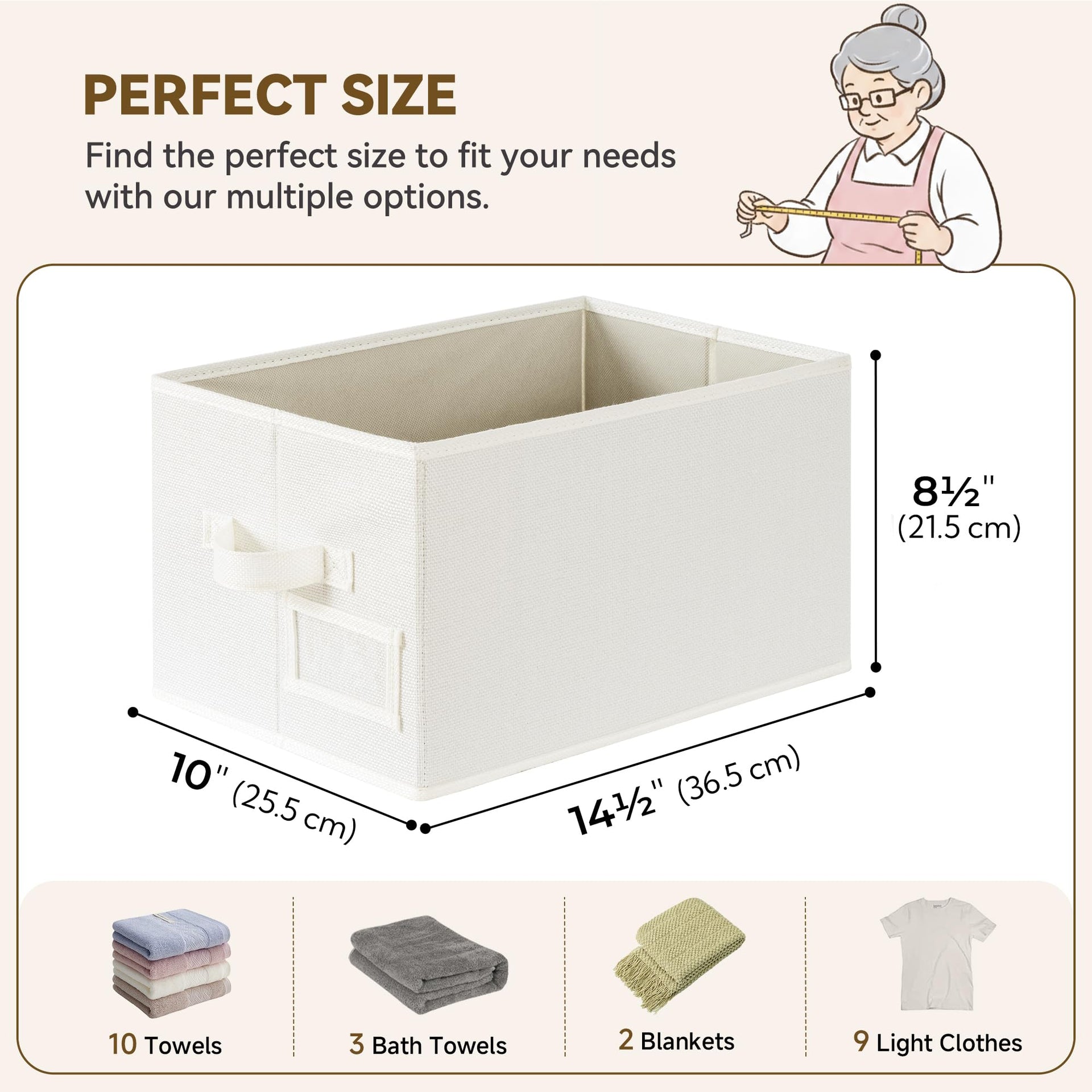 Closet Storage Bins with Label (3 Count)