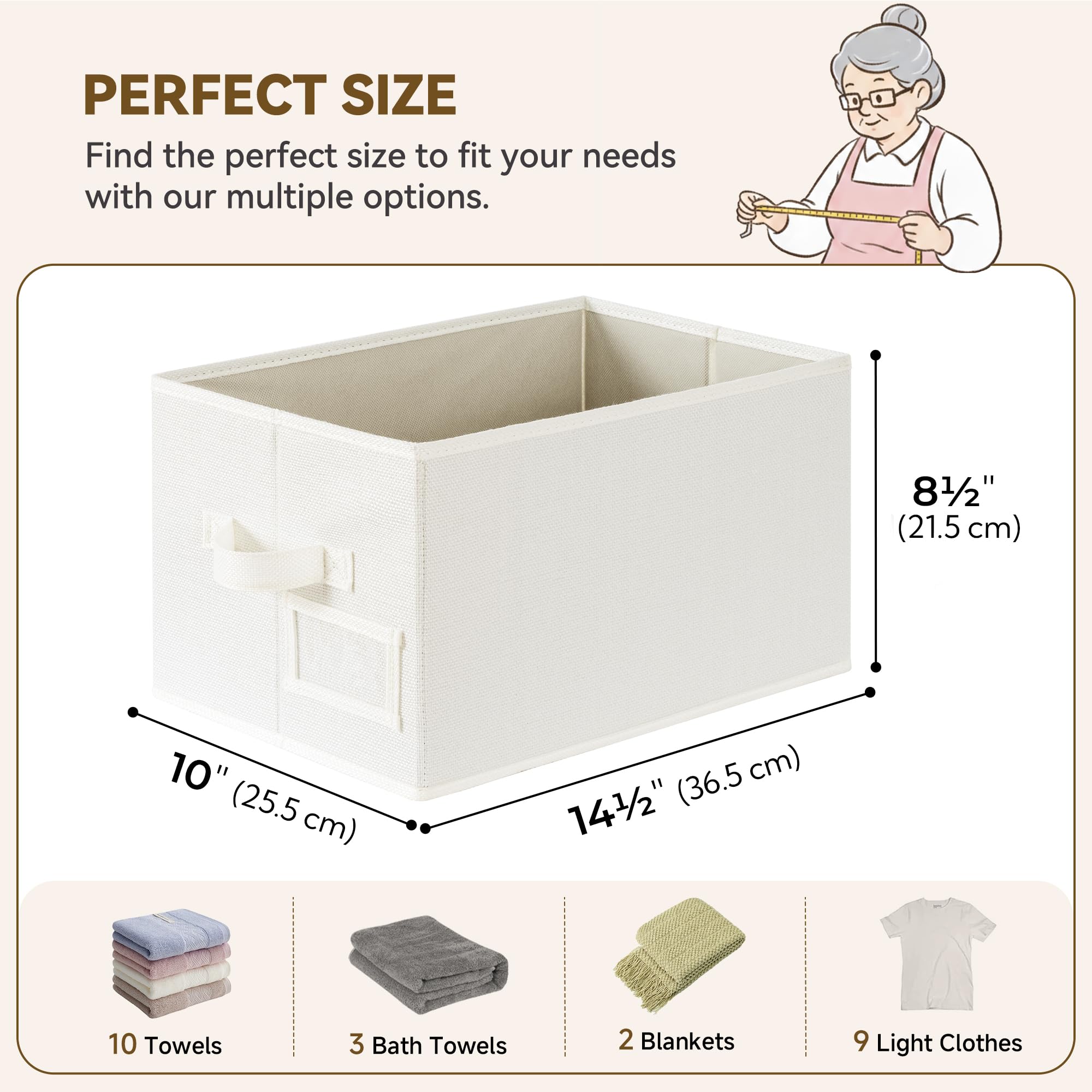 Closet Storage Bins with Label (3 Count)