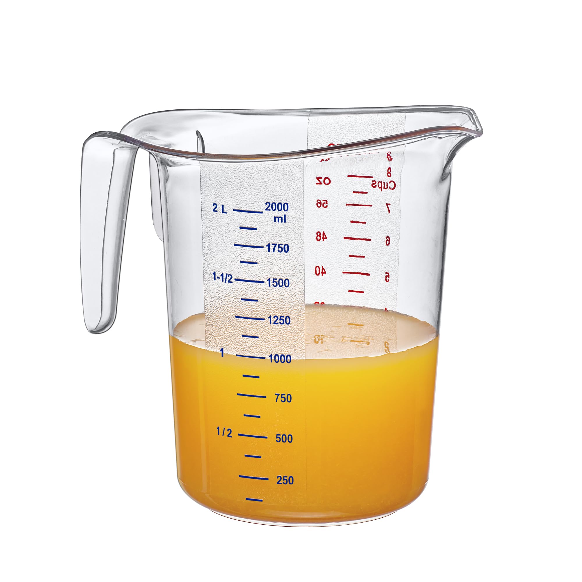 Melissa - 64-Ounce Plastic Measuring Pitcher (1-Pack), 8-Cup (2-Quart) Food-Grade Measuring Jug, Unbreakable, Stackable, Dishwasher-Safe, Great for Oil, Vinegar, Flour, and More