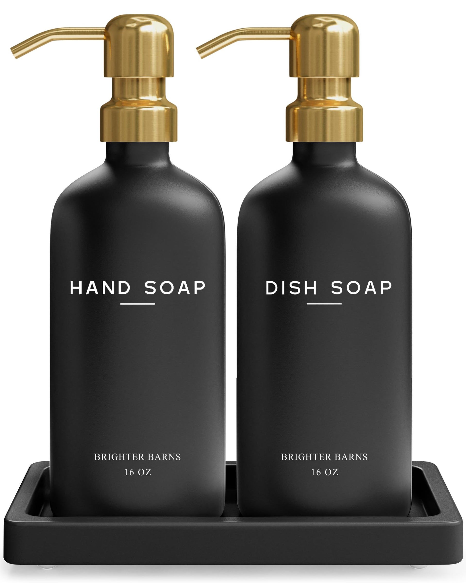 Luxury Glass Hand and Dish Soap Dispenser Set by Brighter Barns